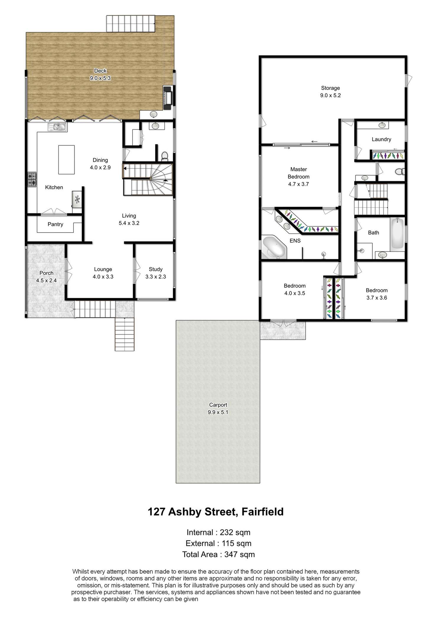 Floorplan of Homely house listing, 127 Ashby Street, Fairfield QLD 4103