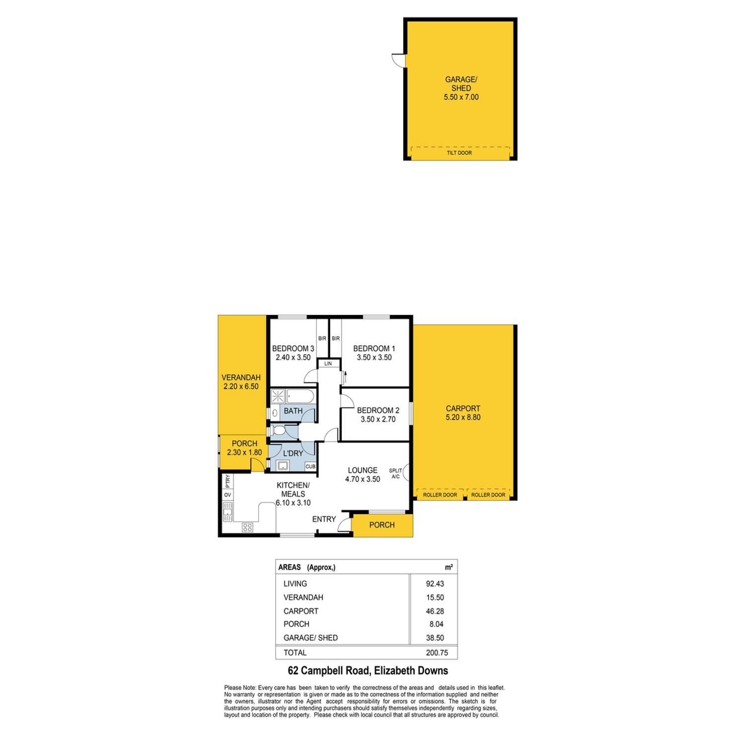 Floorplan of Homely house listing, 62 Campbell Road, Elizabeth Downs SA 5113