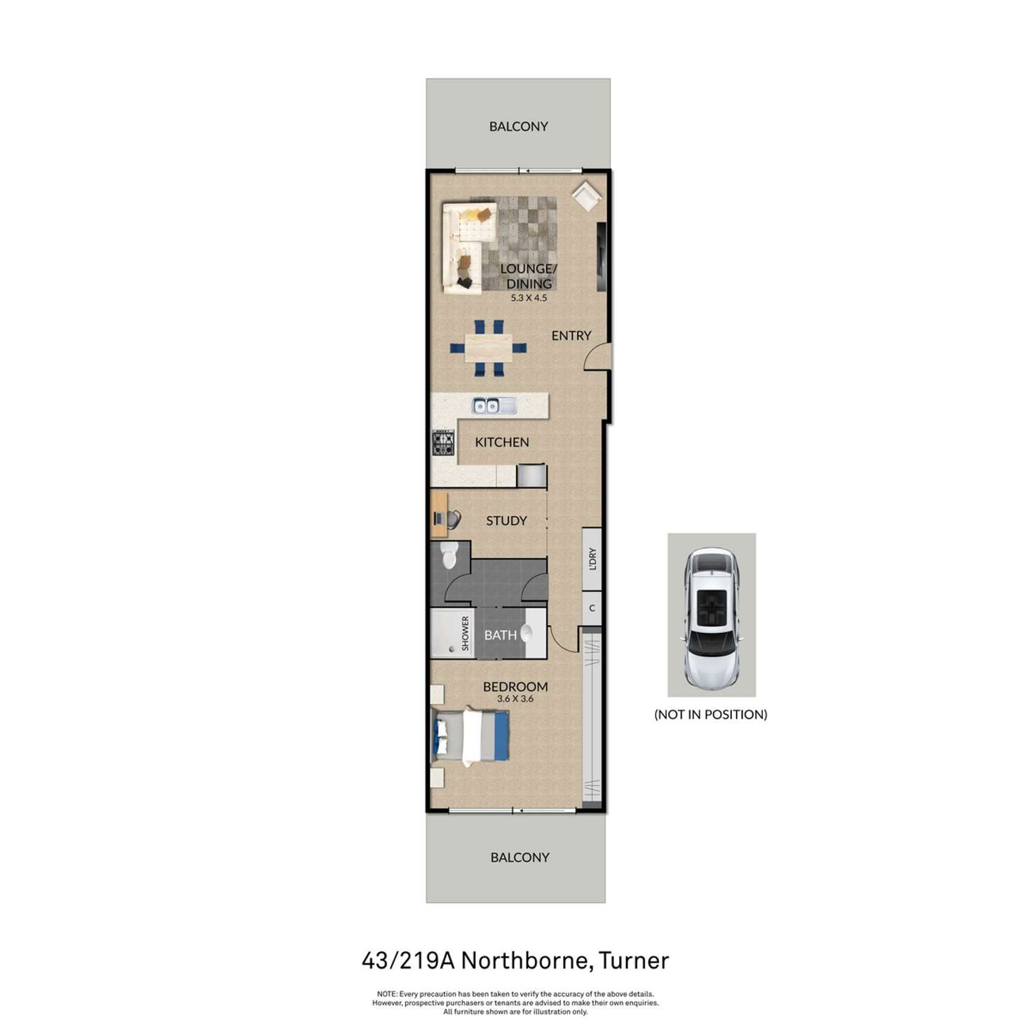 Floorplan of Homely apartment listing, 43/219A Northbourne Avenue, Turner ACT 2612