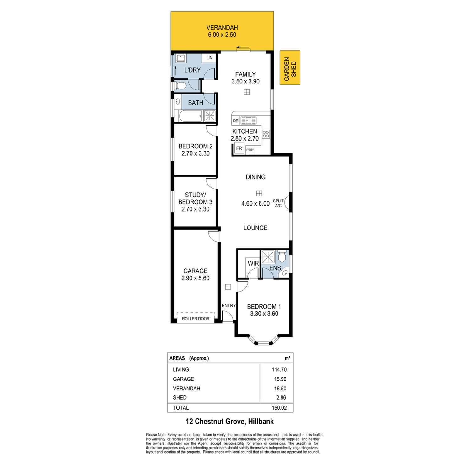 Floorplan of Homely house listing, 12 Chestnut Grove, Hillbank SA 5112