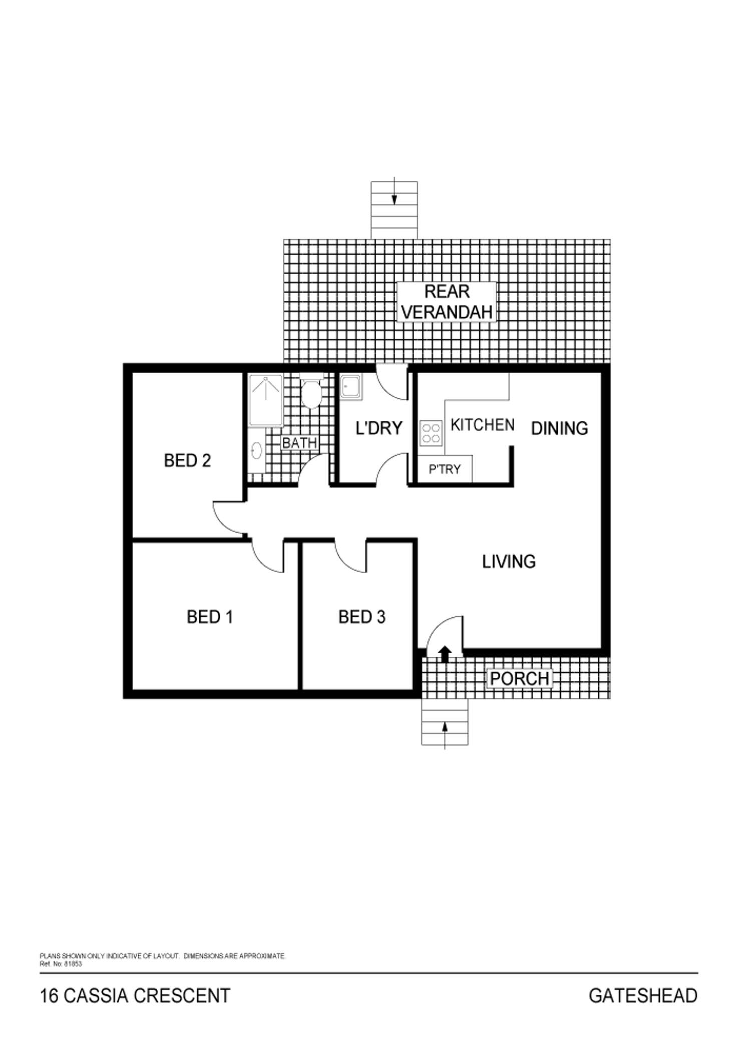 Floorplan of Homely house listing, 16 Cassia Crescent, Gateshead NSW 2290