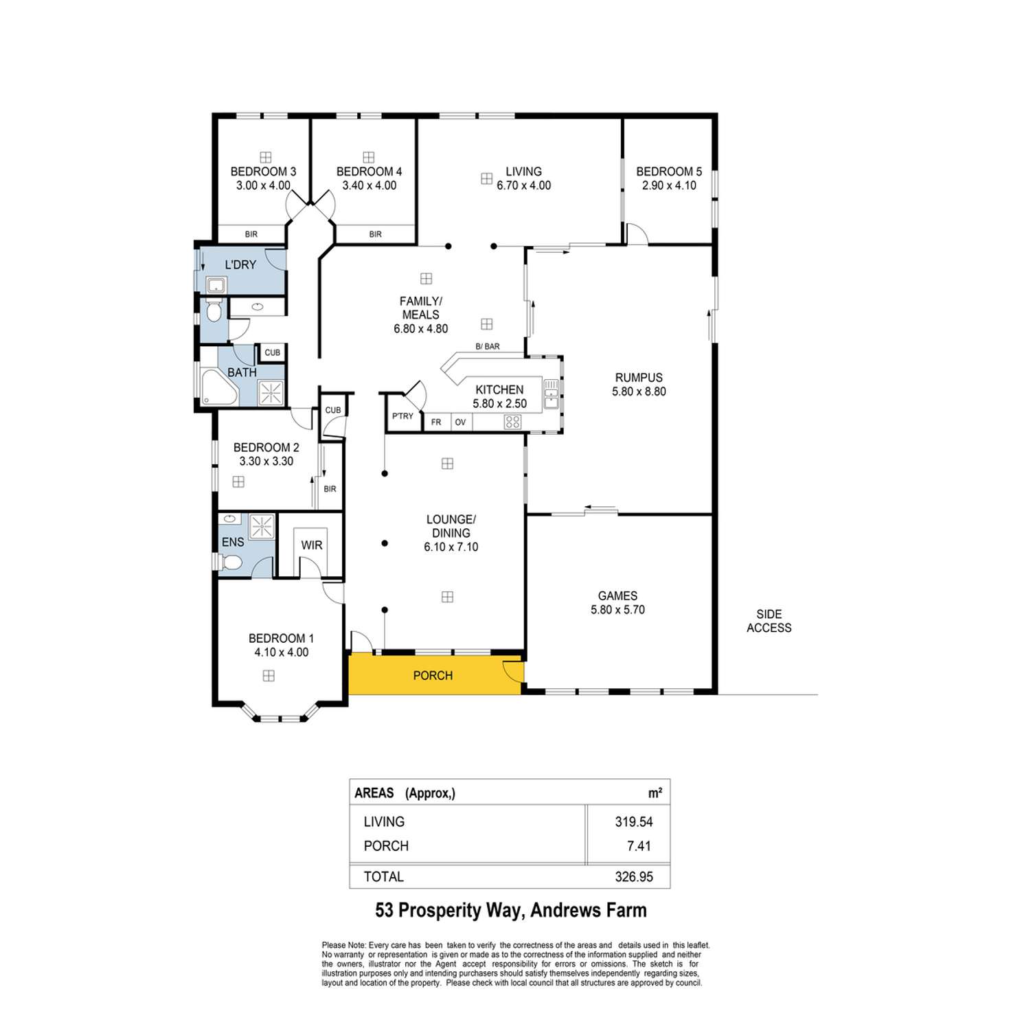 Floorplan of Homely house listing, 53 Prosperity Way, Andrews Farm SA 5114