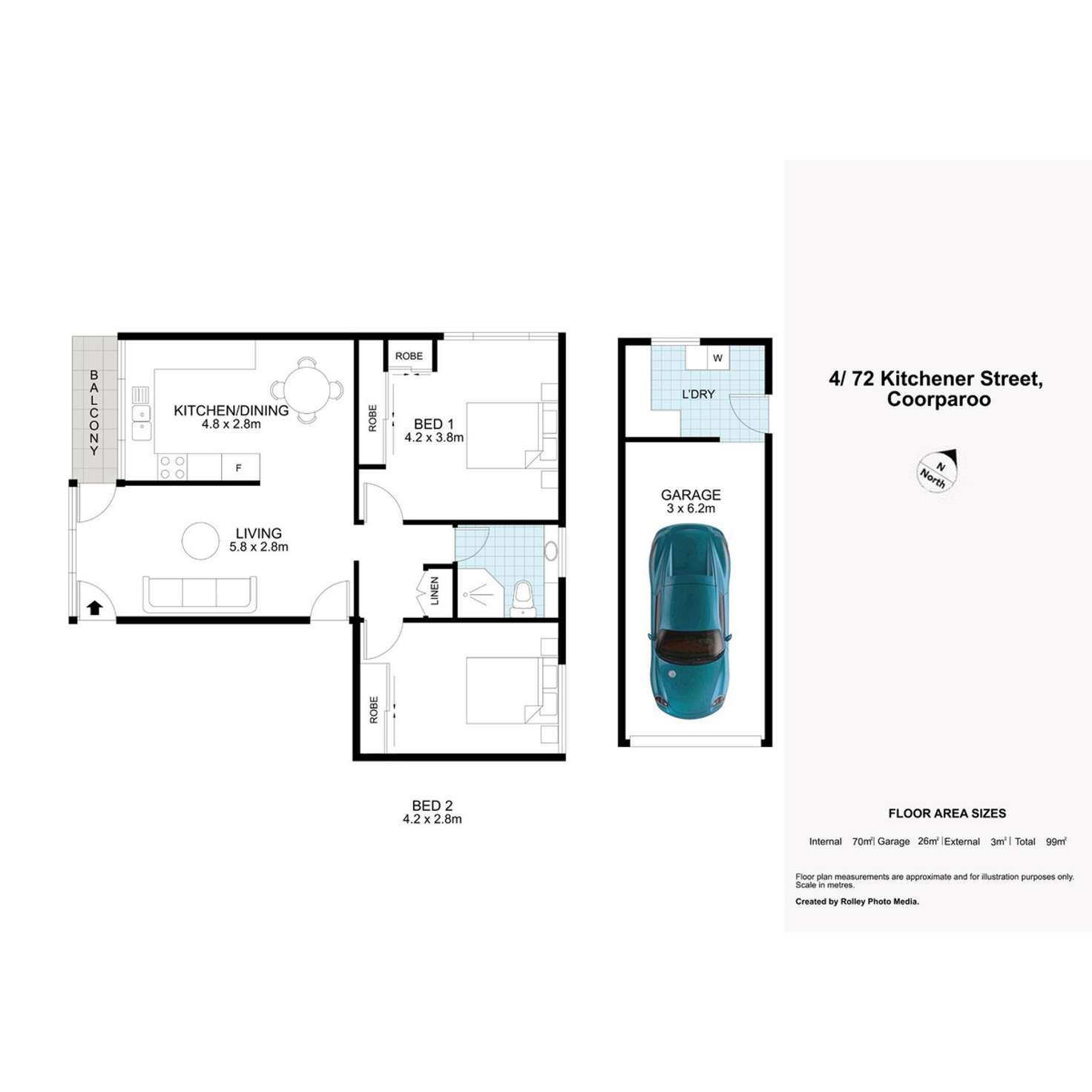 Floorplan of Homely apartment listing, 4/72 Kitchener Street, Coorparoo QLD 4151