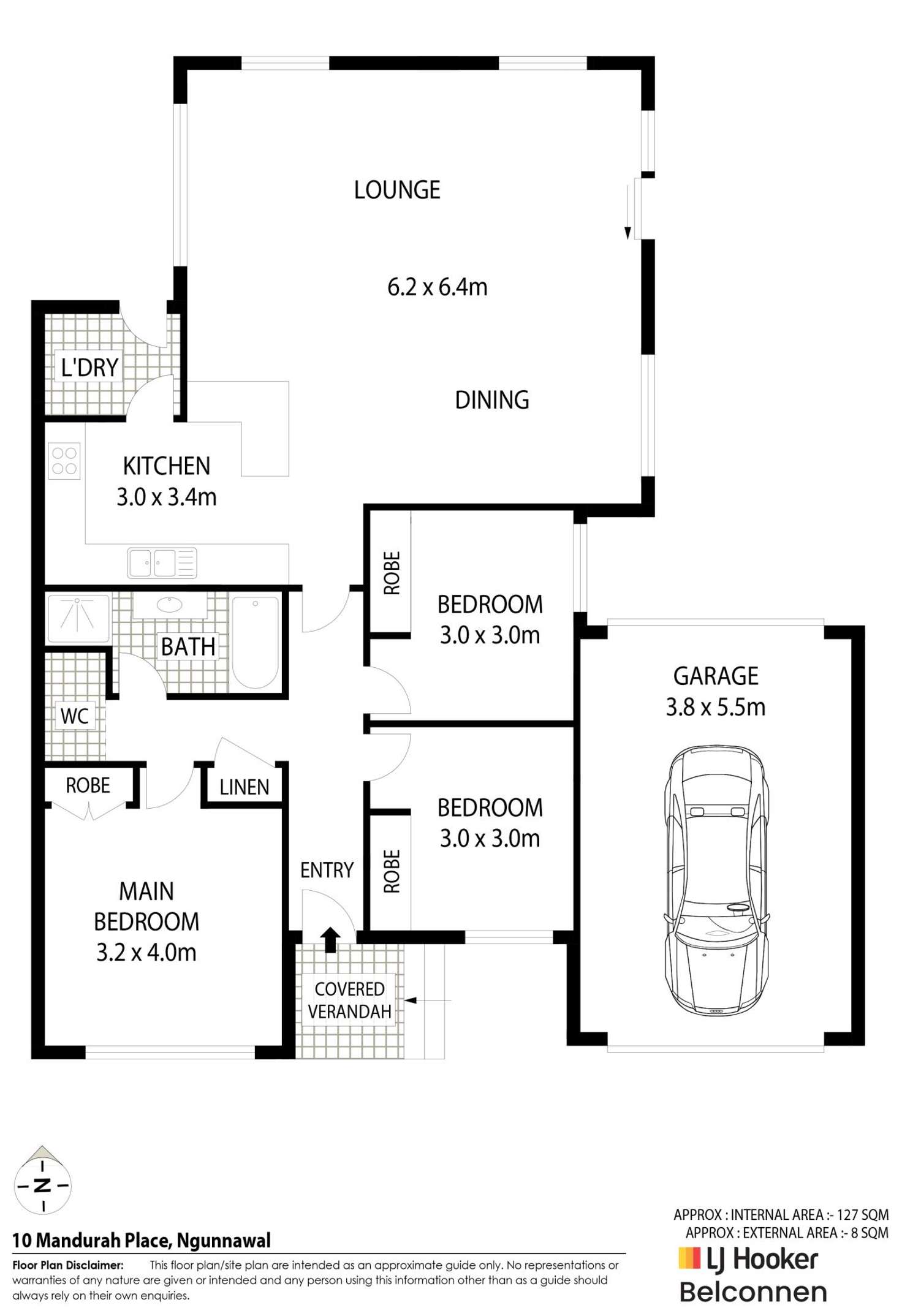 Floorplan of Homely house listing, 10 Mandurah Place, Ngunnawal ACT 2913