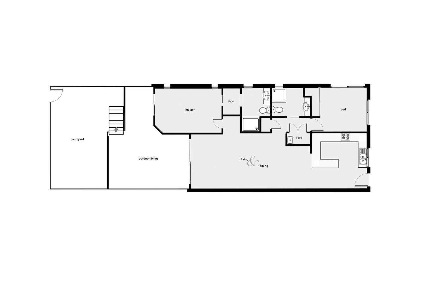 Floorplan of Homely unit listing, 1/376 Severin Street, Parramatta Park QLD 4870