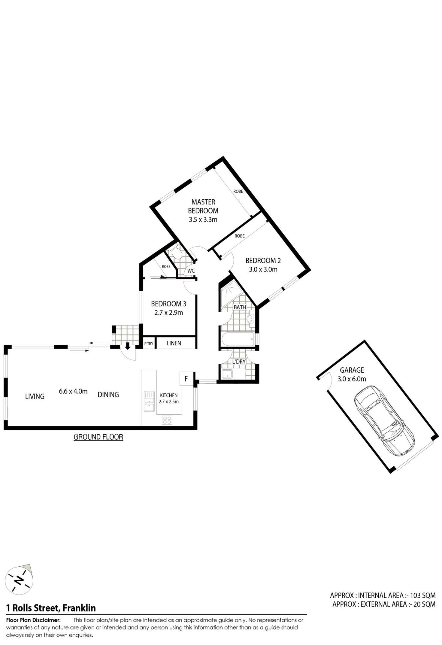 Floorplan of Homely house listing, 1 Rolls Street, Franklin ACT 2913