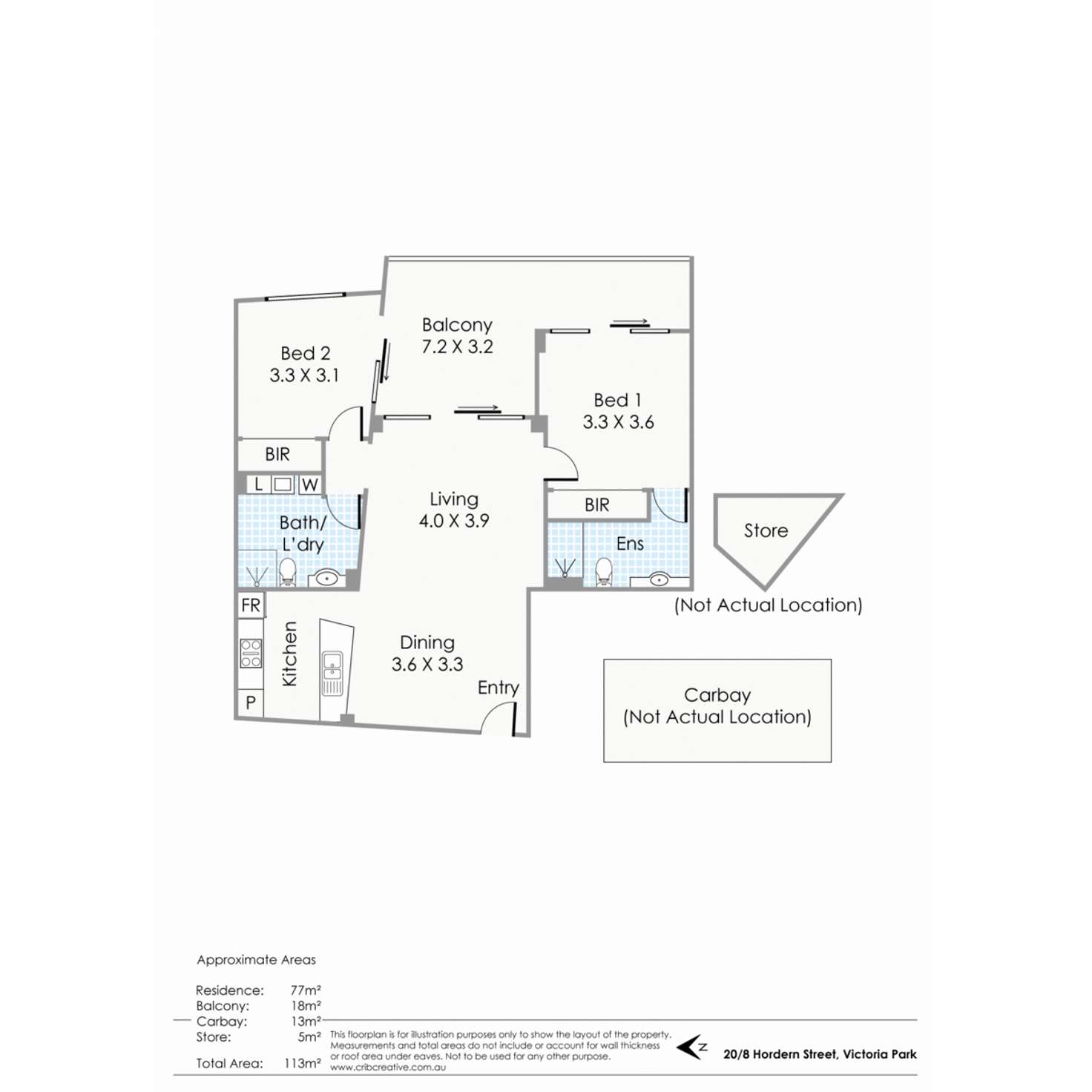 Floorplan of Homely apartment listing, 20/8 Hordern Street, Victoria Park WA 6100