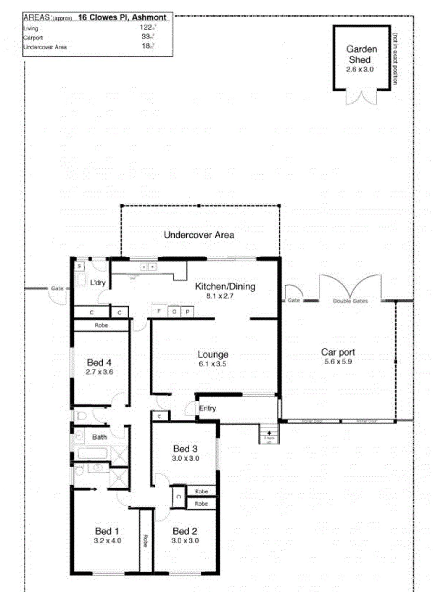 Floorplan of Homely house listing, 16 Clowes Place, Ashmont NSW 2650
