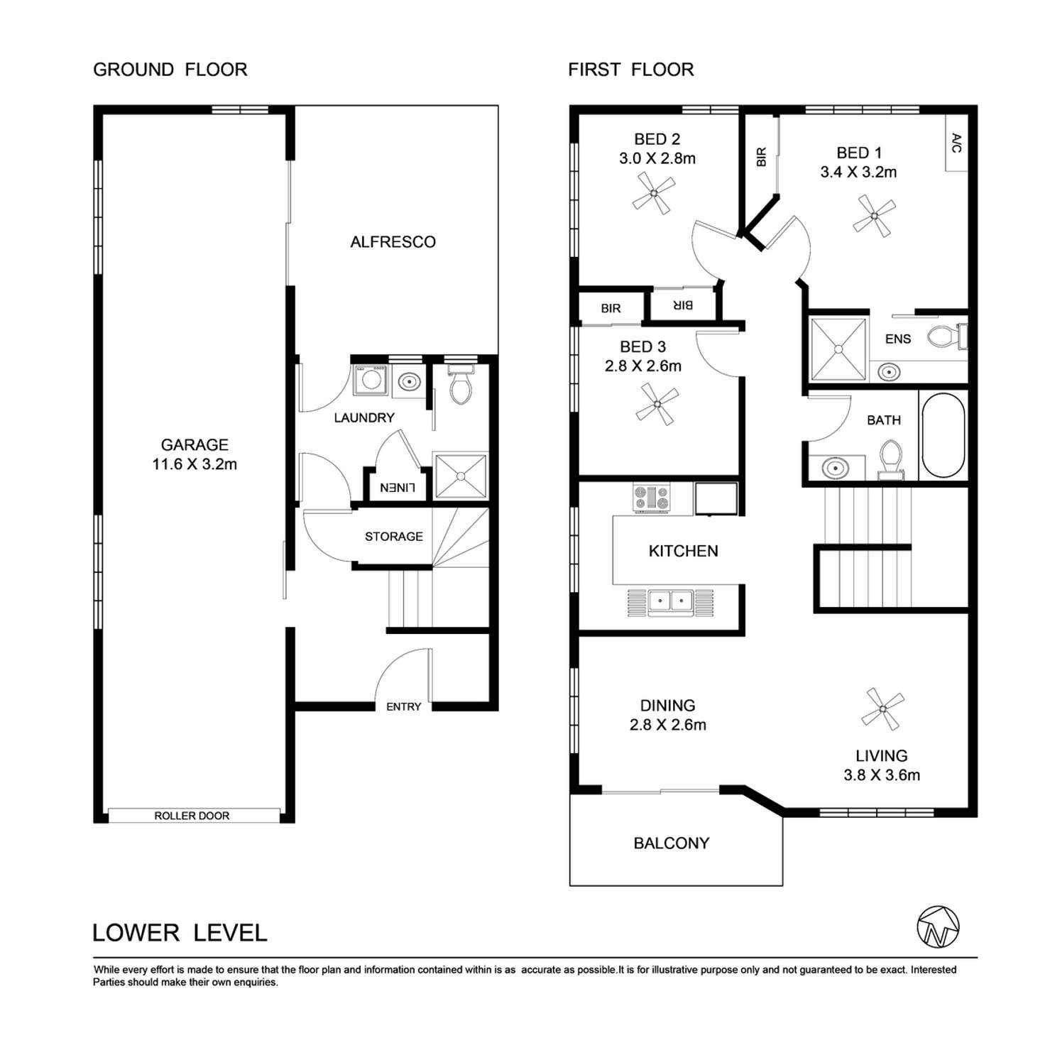 Floorplan of Homely townhouse listing, 3/316 Long Street East, Graceville QLD 4075