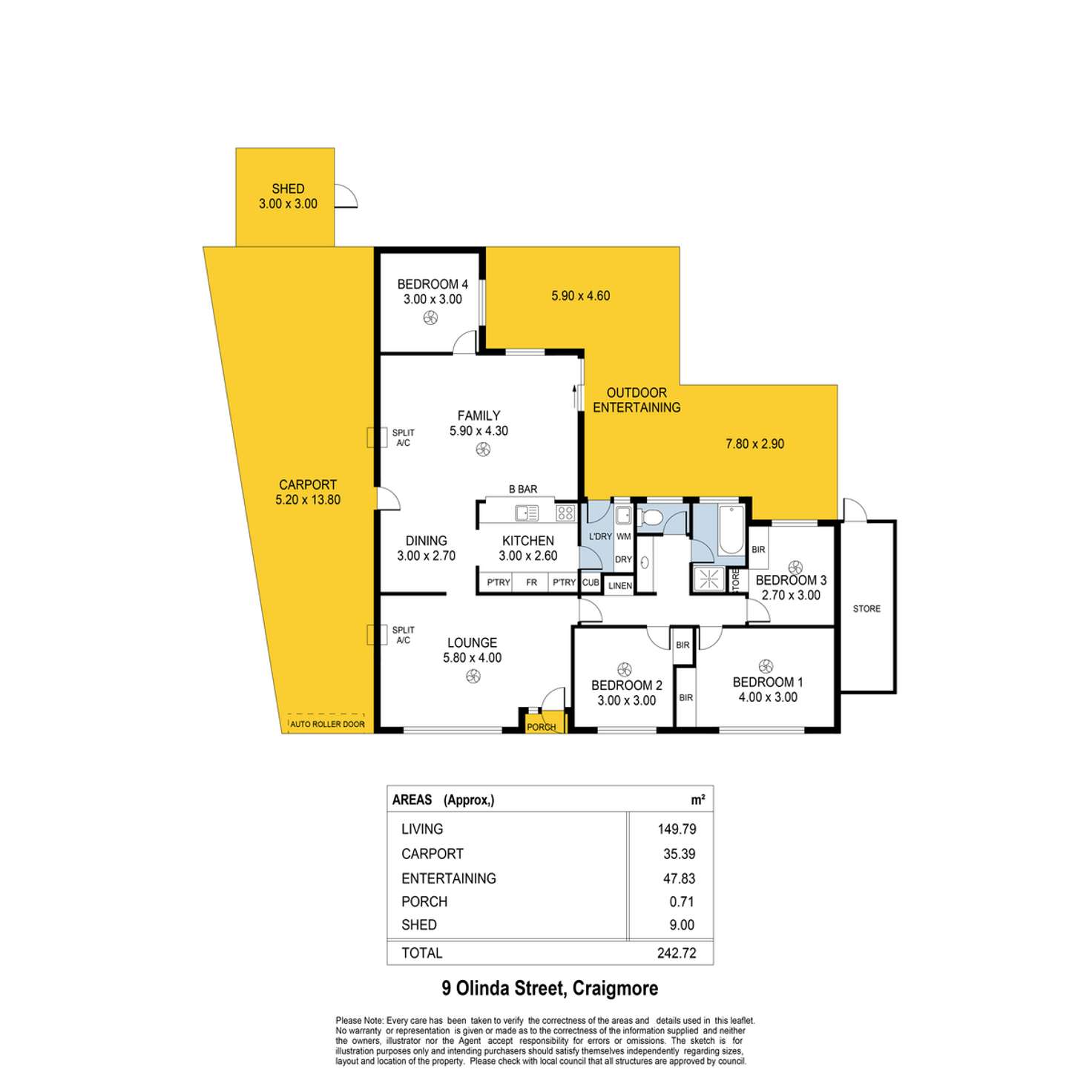 Floorplan of Homely house listing, 9 Olinda Street, Craigmore SA 5114