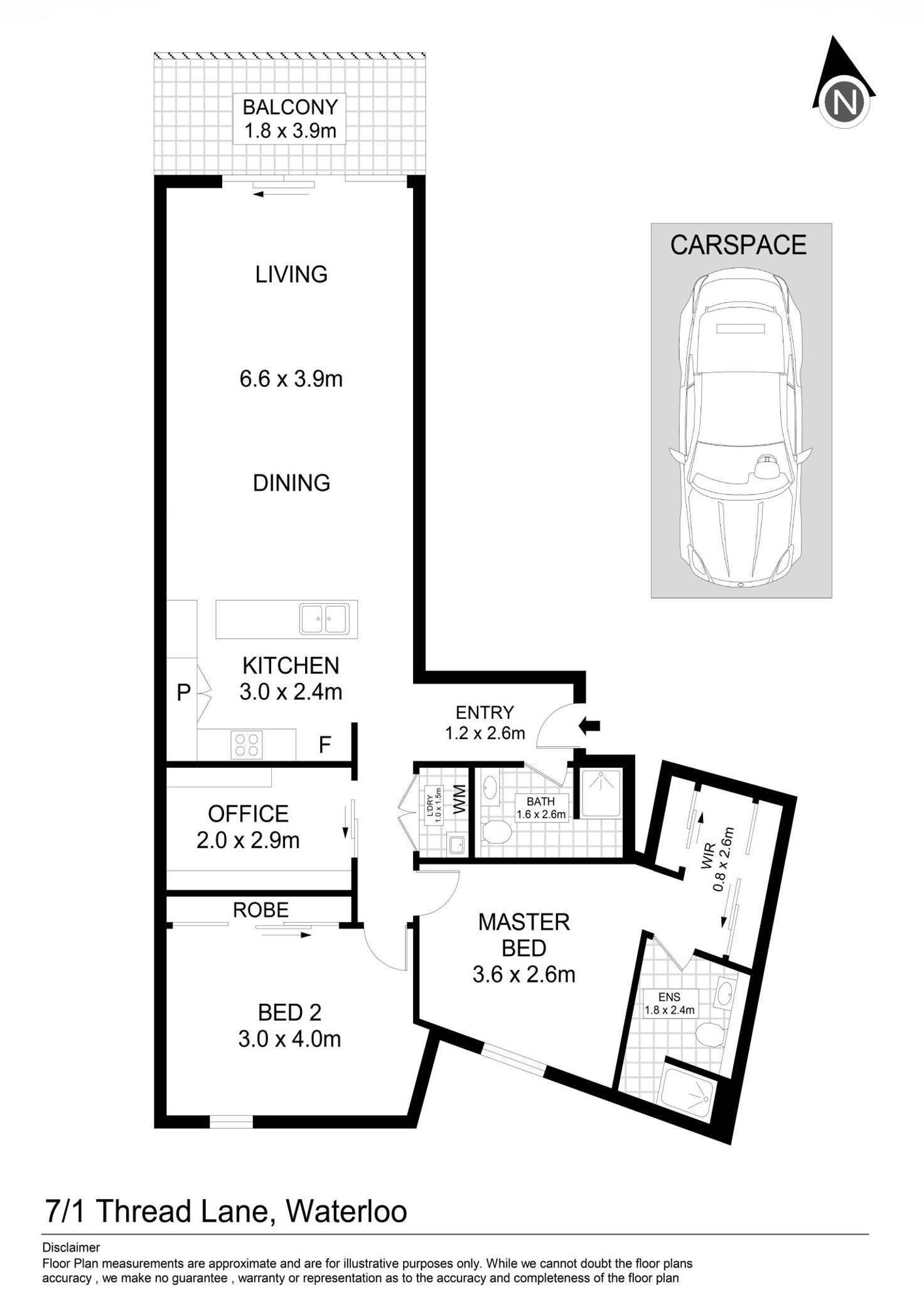 Floorplan of Homely apartment listing, 7/1 Thread Lane, Waterloo NSW 2017