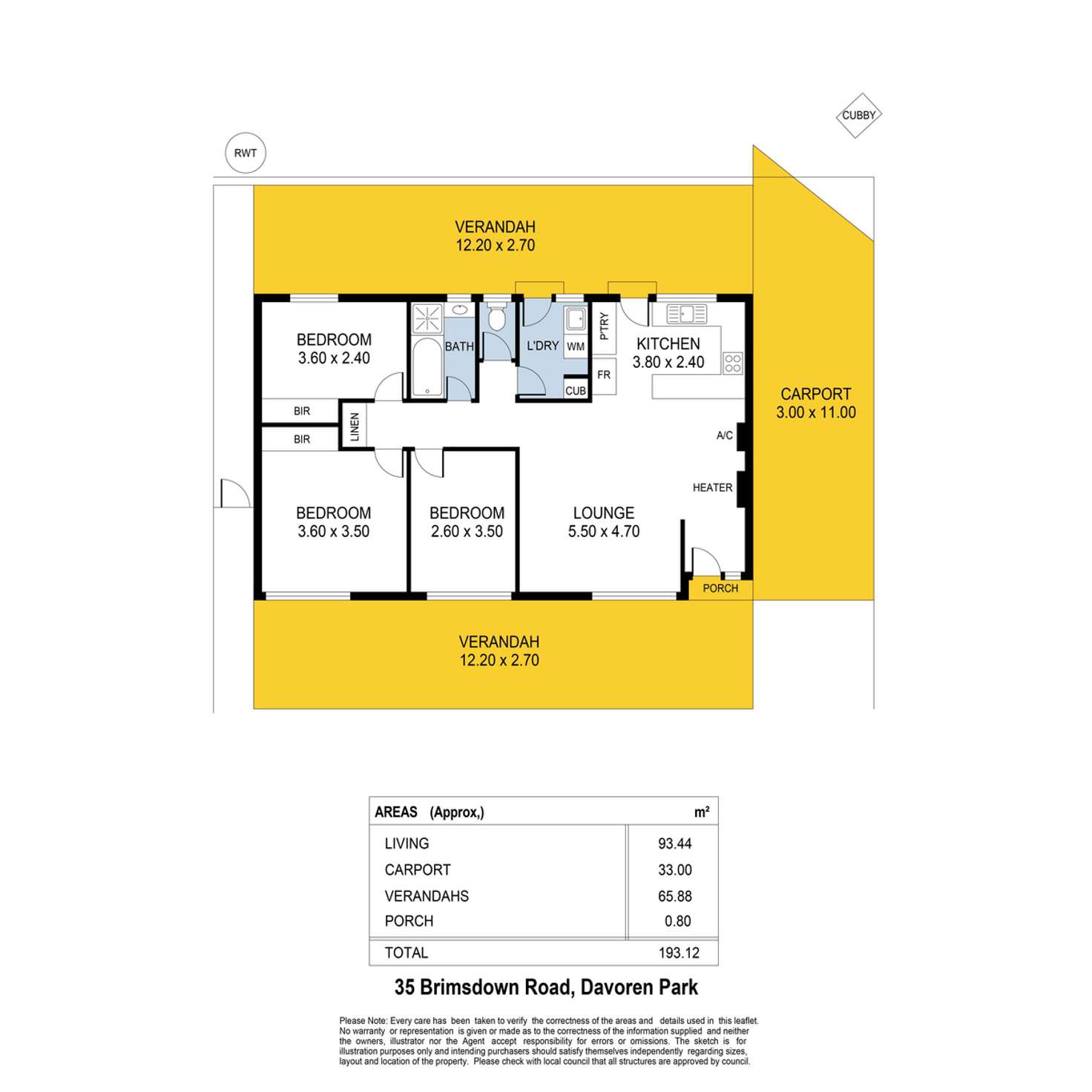 Floorplan of Homely house listing, 35 Brimsdown Road, Davoren Park SA 5113