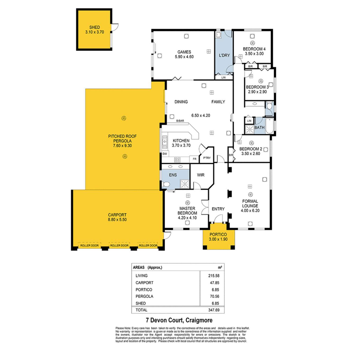 Floorplan of Homely house listing, 7 Devon Court, Craigmore SA 5114