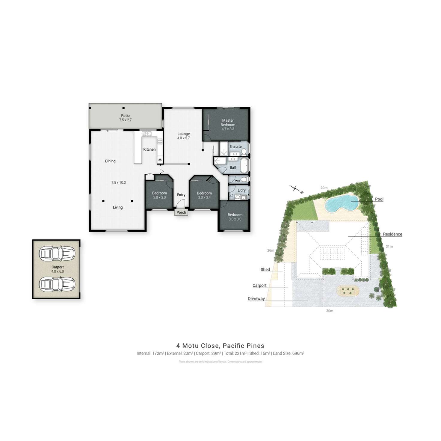 Floorplan of Homely house listing, 4 Motu Close, Pacific Pines QLD 4211