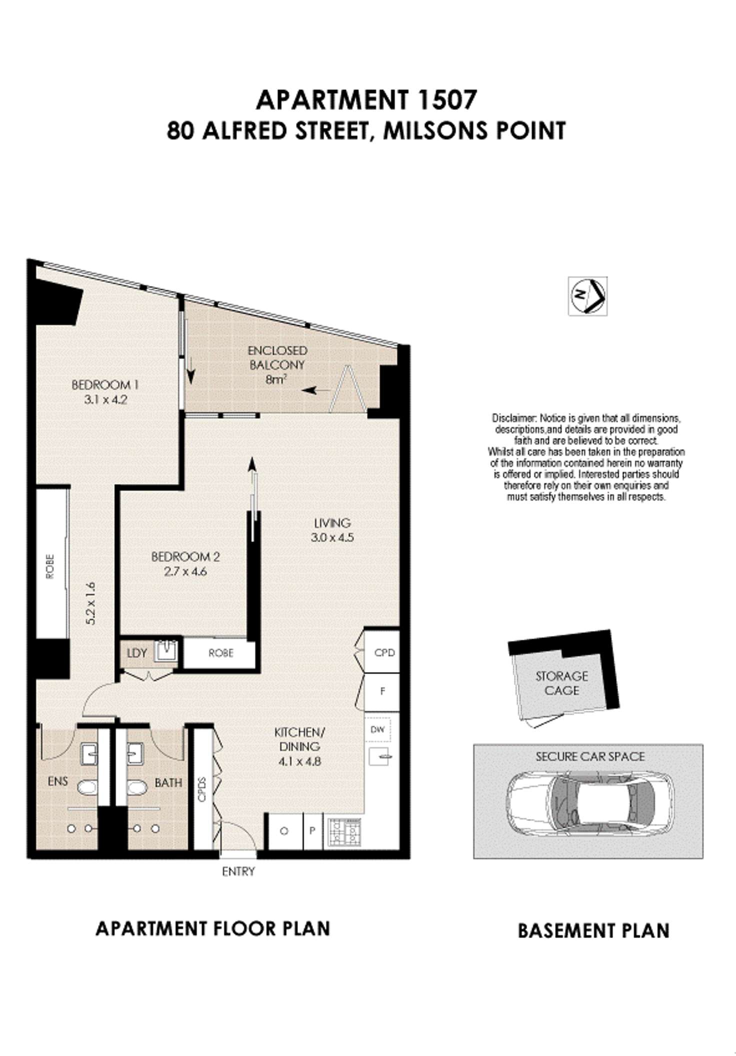 Floorplan of Homely apartment listing, 80 Alfred Street, Milsons Point NSW 2061