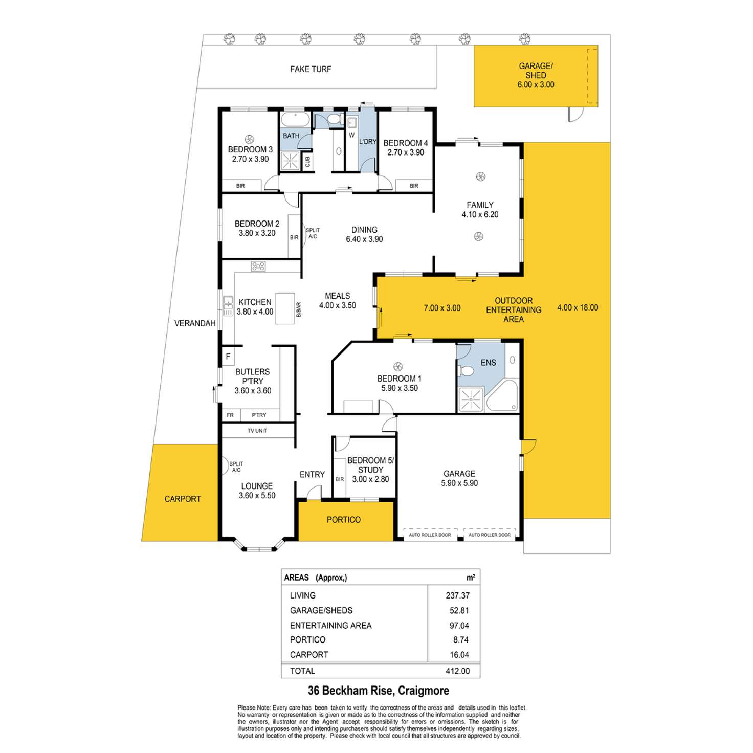 Floorplan of Homely house listing, 36 Beckham Rise, Craigmore SA 5114