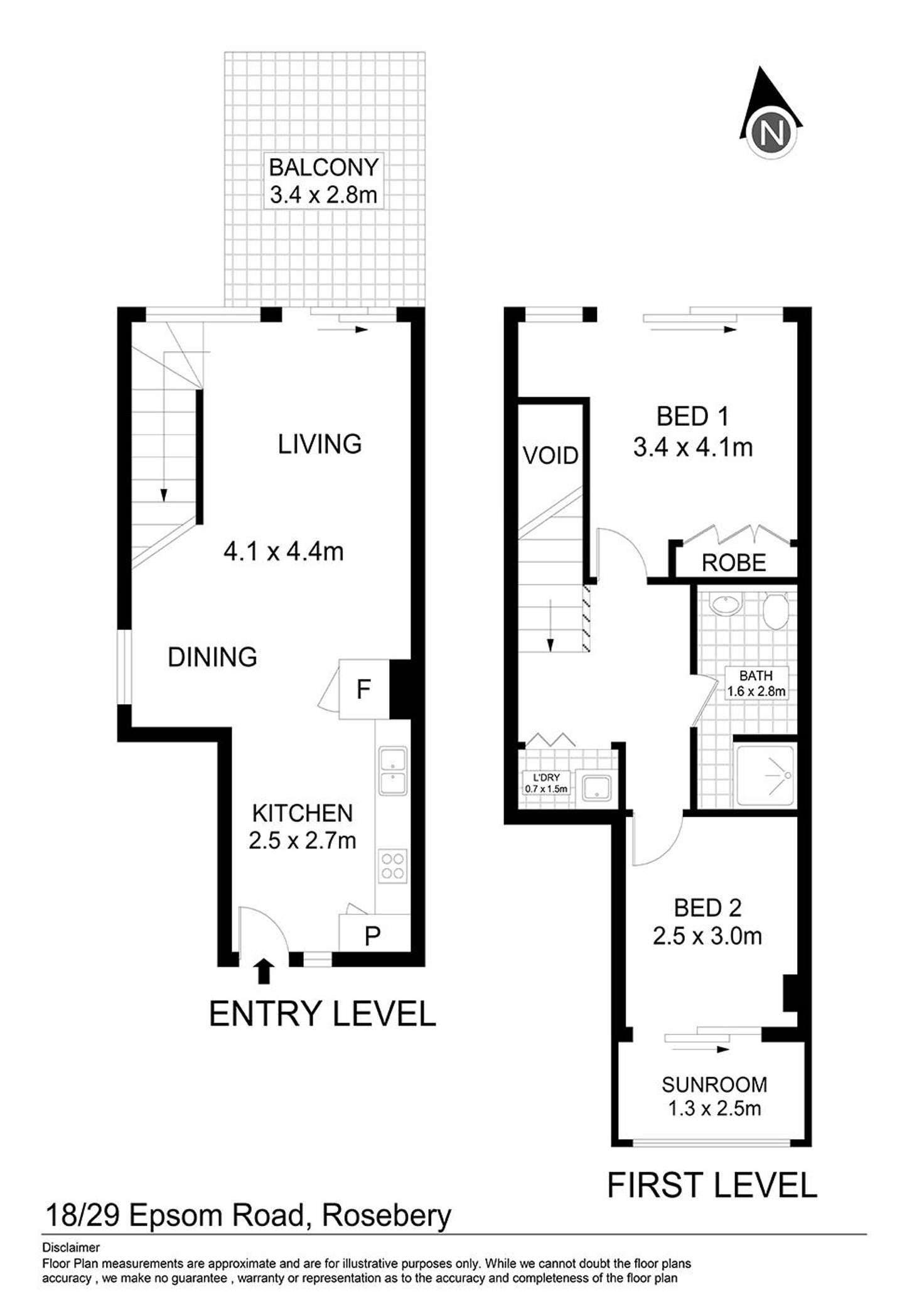 Floorplan of Homely apartment listing, 18/29-37 Epsom Road, Rosebery NSW 2018