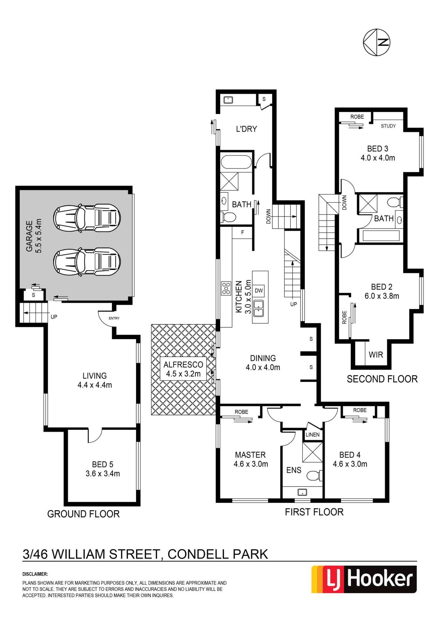 Floorplan of Homely townhouse listing, 3/46 William Street, Condell Park NSW 2200
