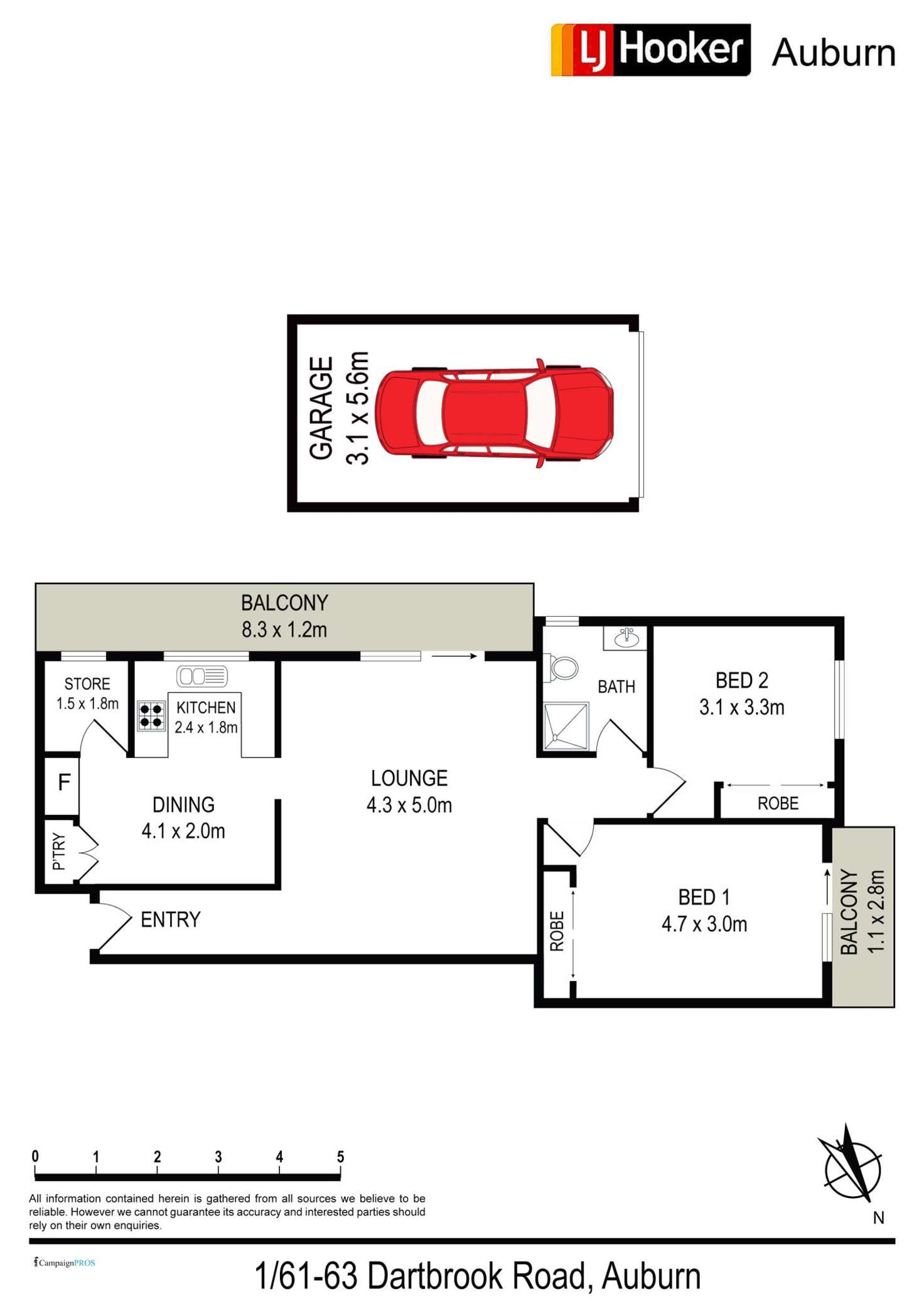 Floorplan of Homely apartment listing, 1/61-63 Dartbrook Rd, Auburn NSW 2144