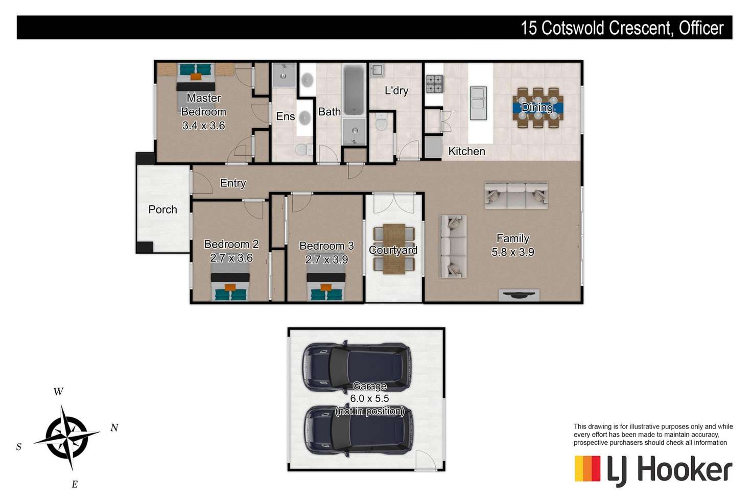 Floorplan of Homely house listing, 15 Cotswold Crescent, Officer VIC 3809