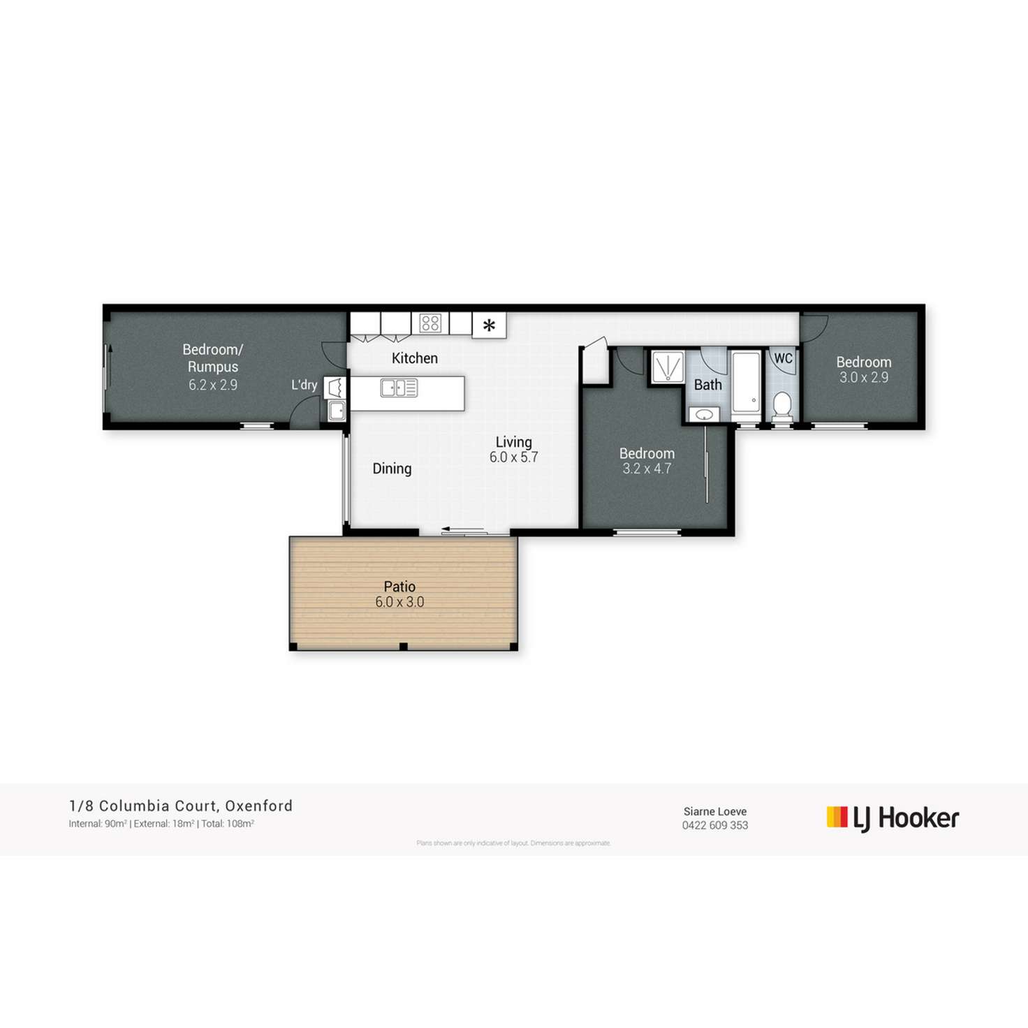 Floorplan of Homely semiDetached listing, 1/8 Columbia Court, Oxenford QLD 4210