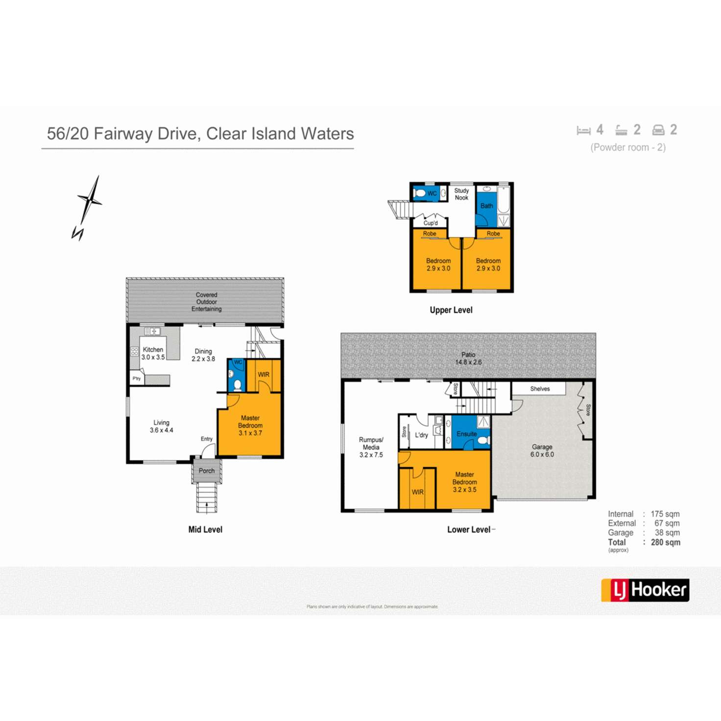Floorplan of Homely villa listing, 56/20 Fairway Drive, Clear Island Waters QLD 4226