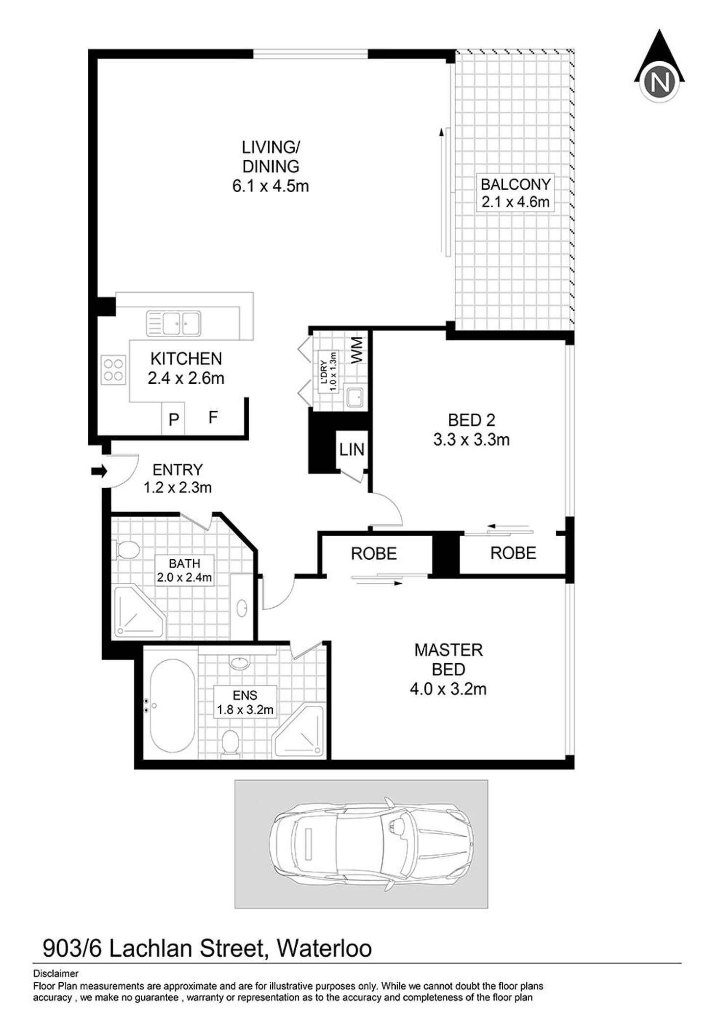 Floorplan of Homely apartment listing, 903/6 Lachlan Street, Waterloo NSW 2017