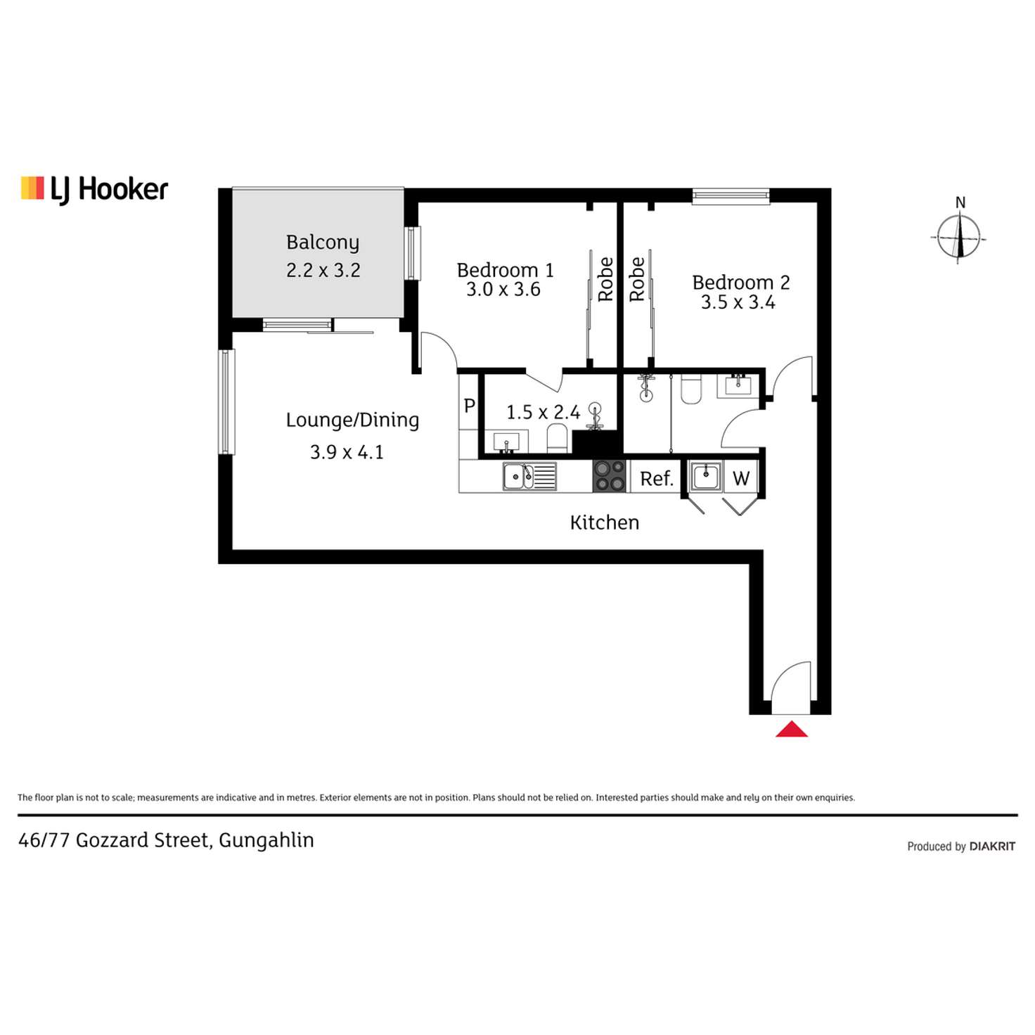 Floorplan of Homely apartment listing, 46/77 Gozzard Street, Gungahlin ACT 2912