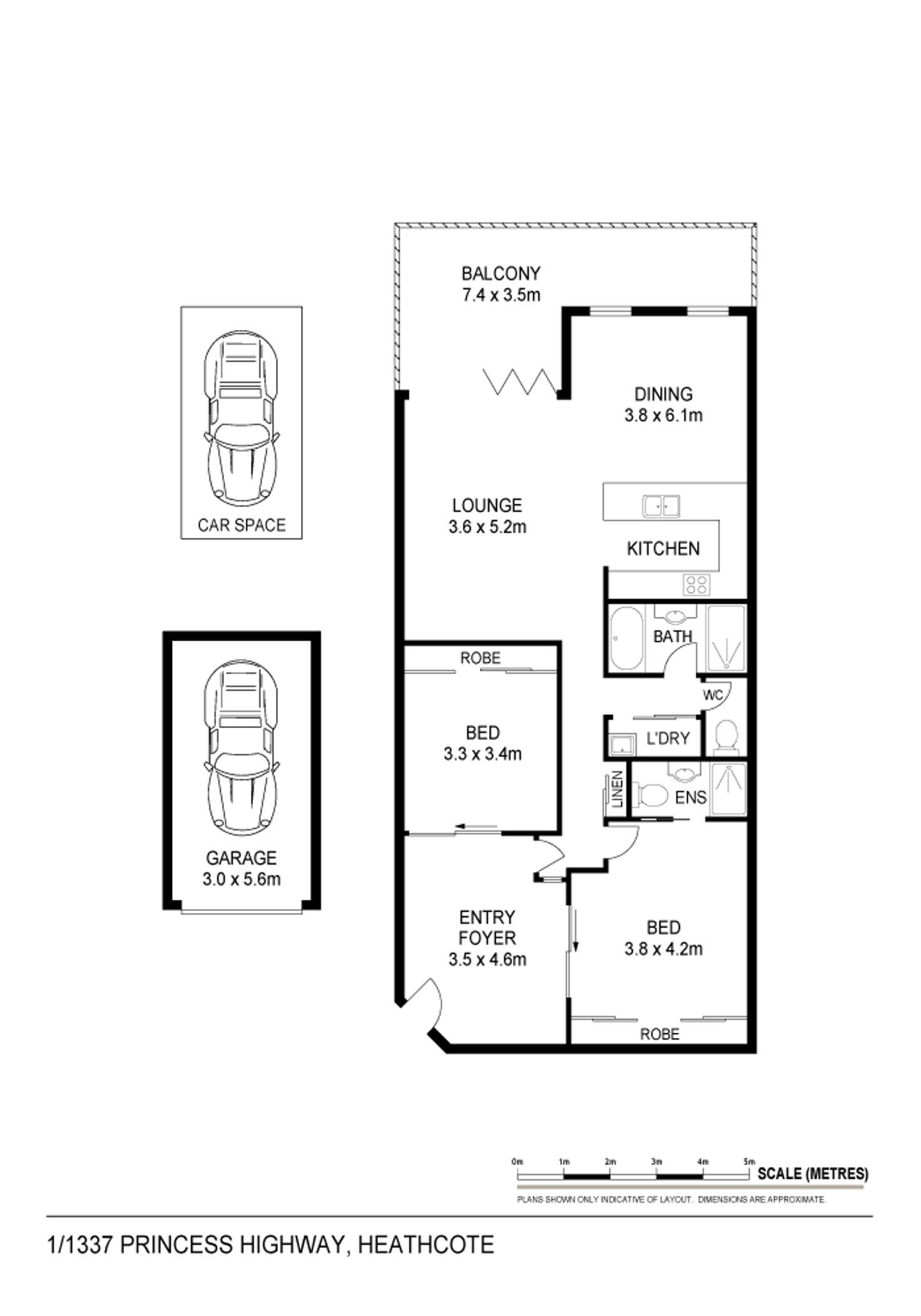 Floorplan of Homely unit listing, 1/1337 Princes Highway, Heathcote NSW 2233