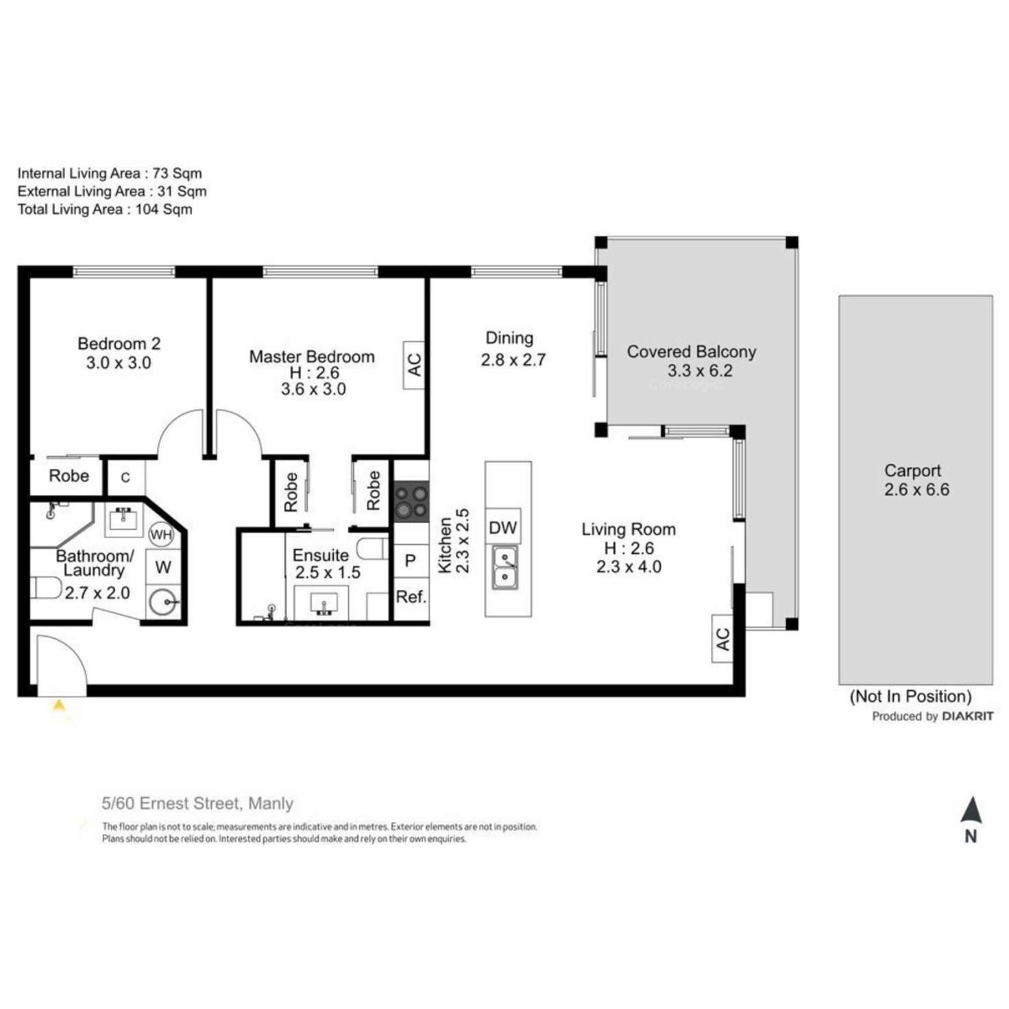 Floorplan of Homely unit listing, 5/60 Ernest Street, Manly QLD 4179
