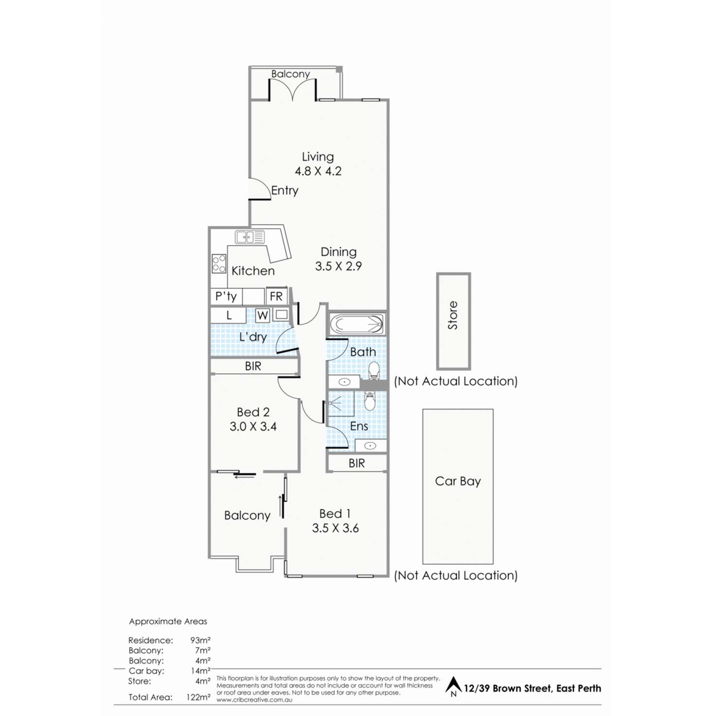 Floorplan of Homely apartment listing, 12/39 Brown Street, East Perth WA 6004