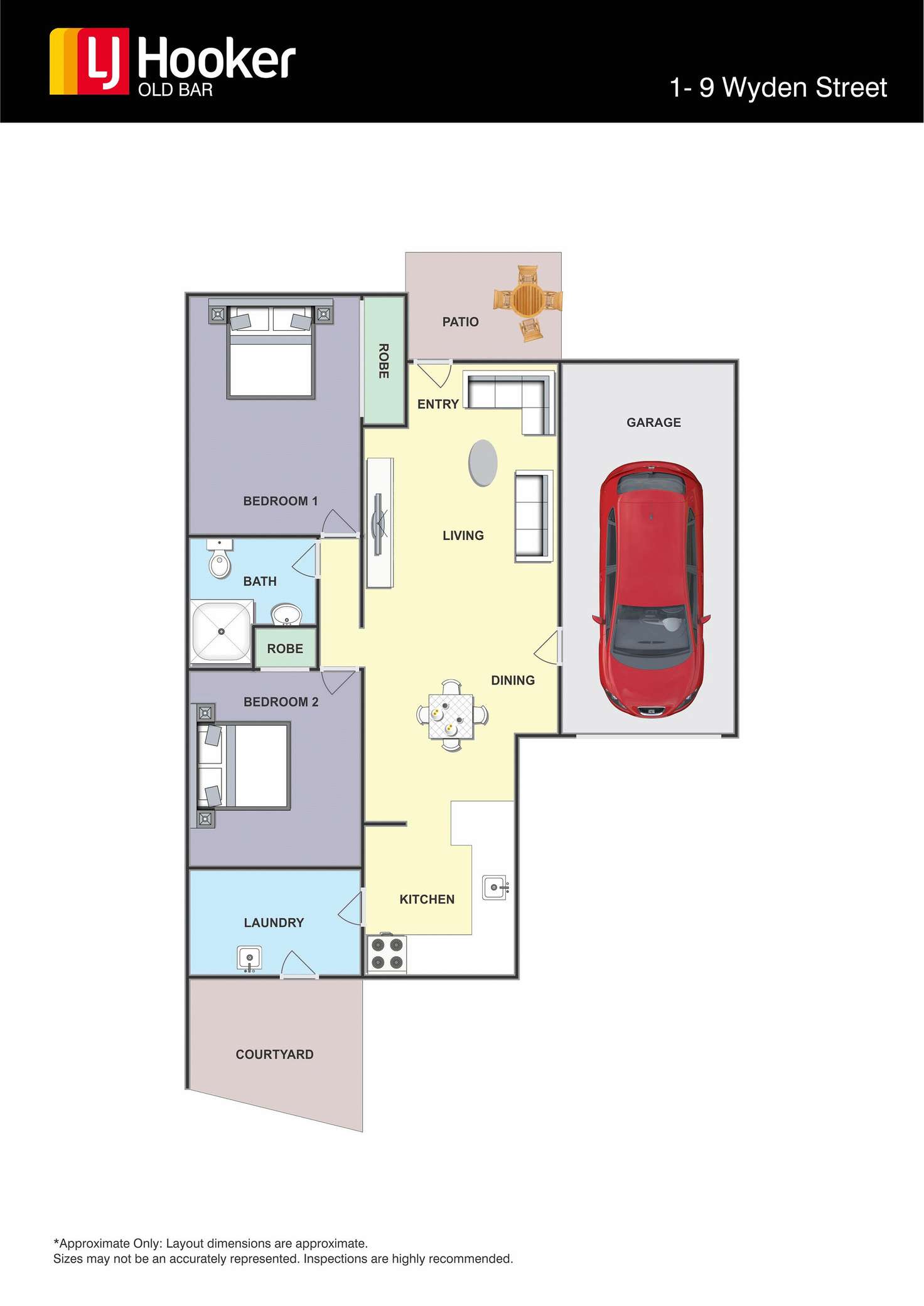 Floorplan of Homely unit listing, 1/9 Wyden Street, Old Bar NSW 2430