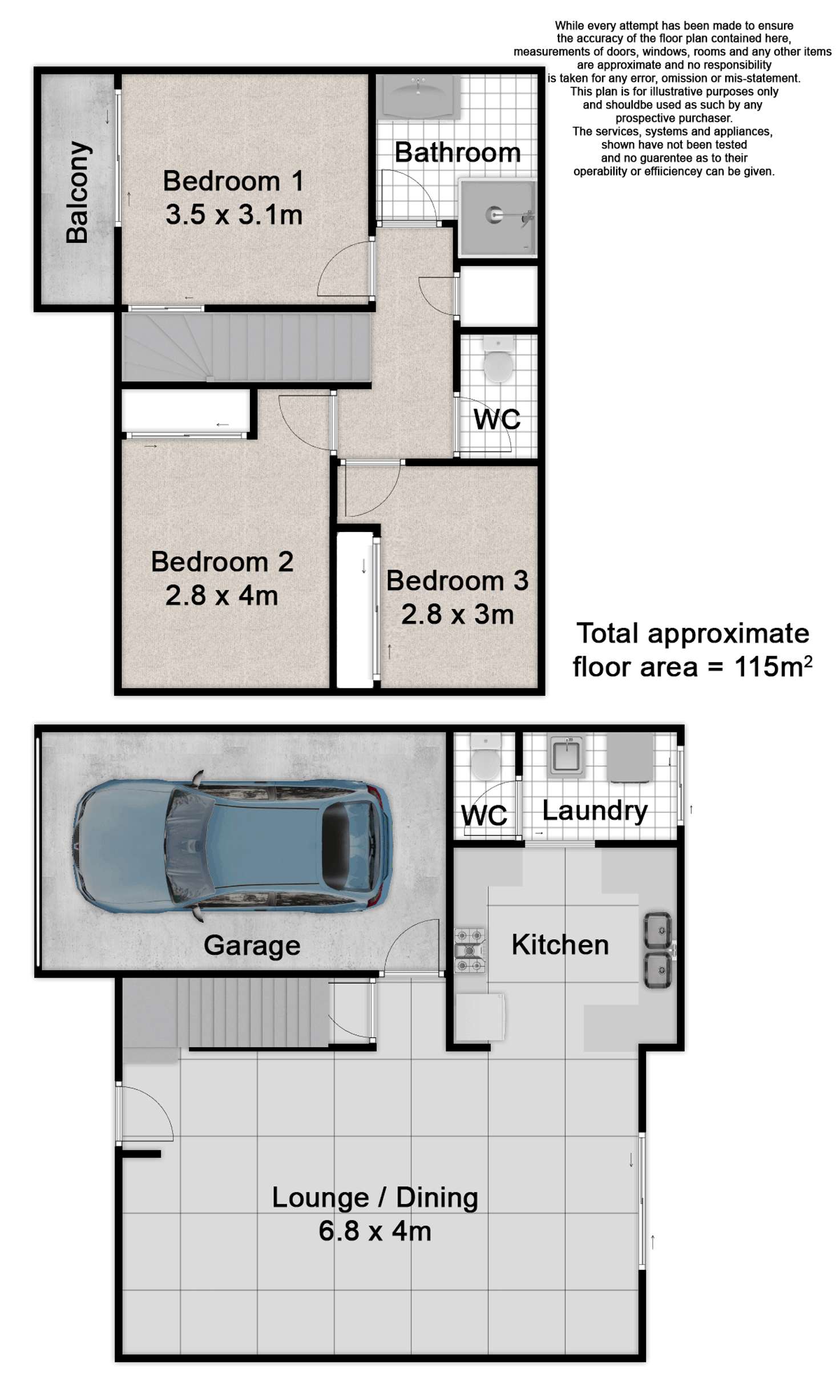 Floorplan of Homely townhouse listing, 5/24 Gleneagles Avenue, Cornubia QLD 4130