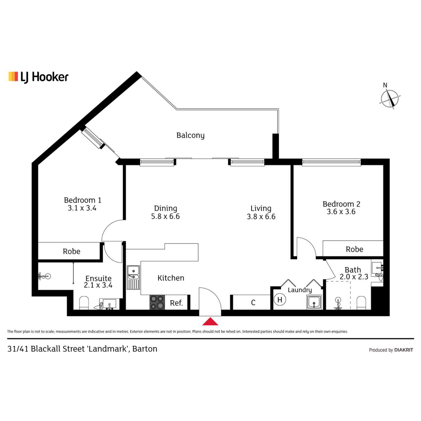 Floorplan of Homely apartment listing, 31/41 Blackall Street, Barton ACT 2600