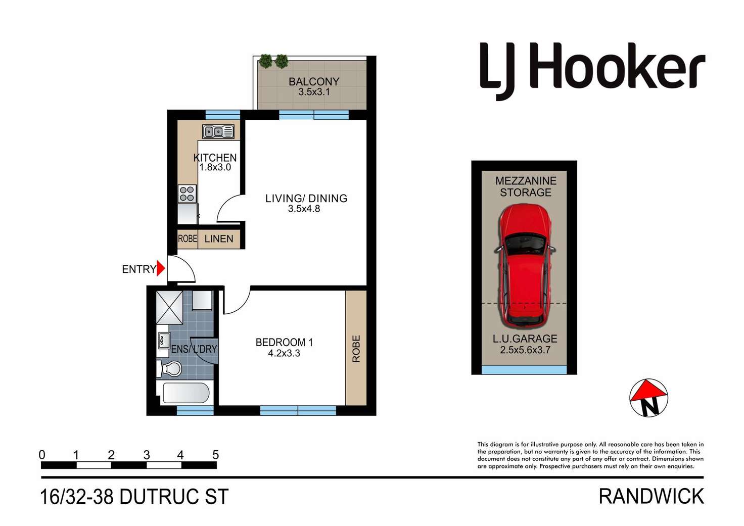Floorplan of Homely apartment listing, 16/32-38 Dutruc Street, Randwick NSW 2031