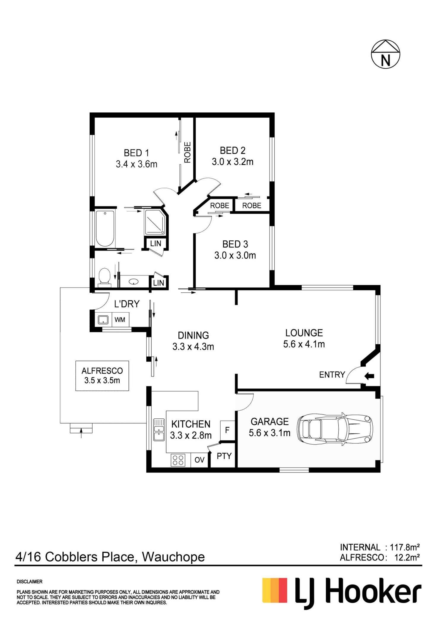 Floorplan of Homely villa listing, 4/16 Cobblers Place, Wauchope NSW 2446