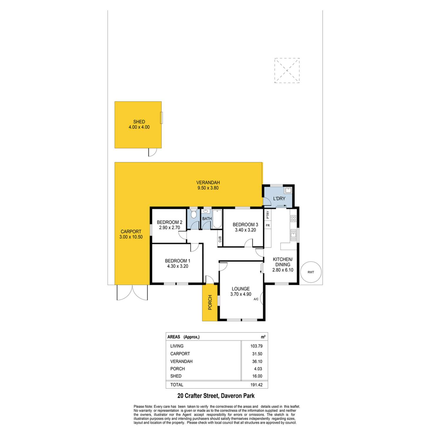 Floorplan of Homely house listing, 20 Crafter Street, Davoren Park SA 5113