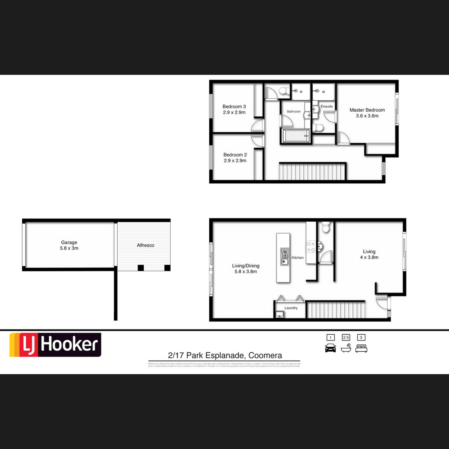 Floorplan of Homely townhouse listing, 2/17 Park Esplanade, Coomera QLD 4209
