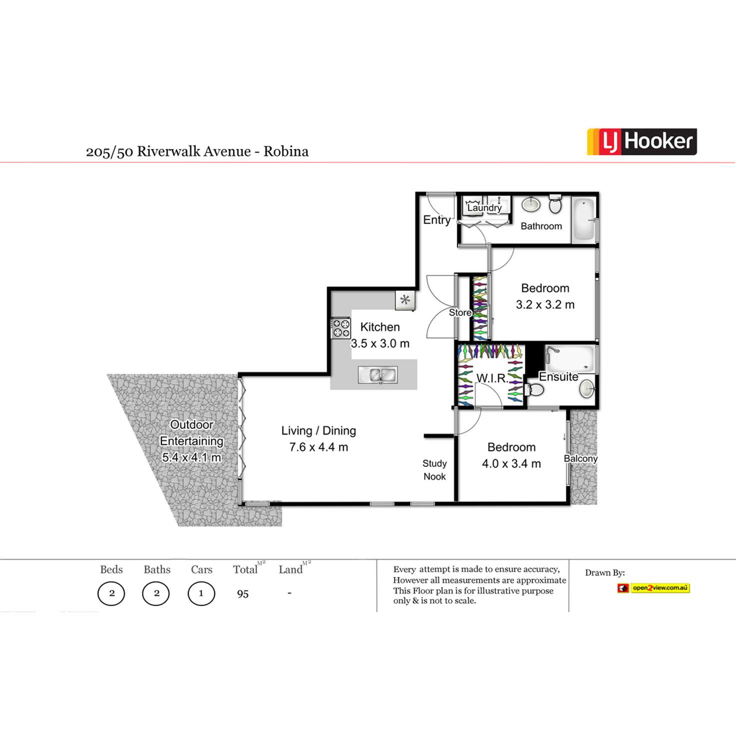 Floorplan of Homely unit listing, 205/50 Riverwalk Avenue, Robina QLD 4226