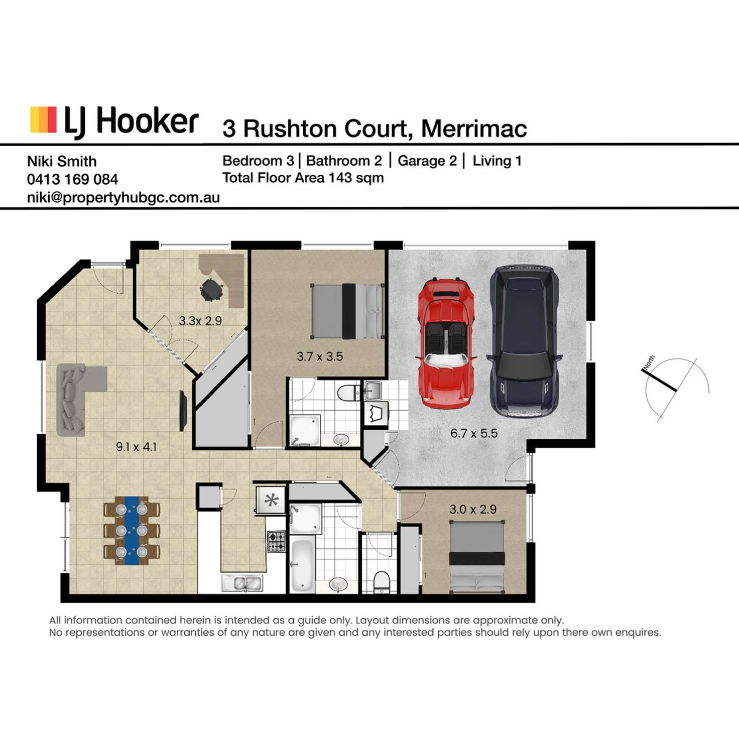 Floorplan of Homely semiDetached listing, 1/3 Rushton Court, Merrimac QLD 4226