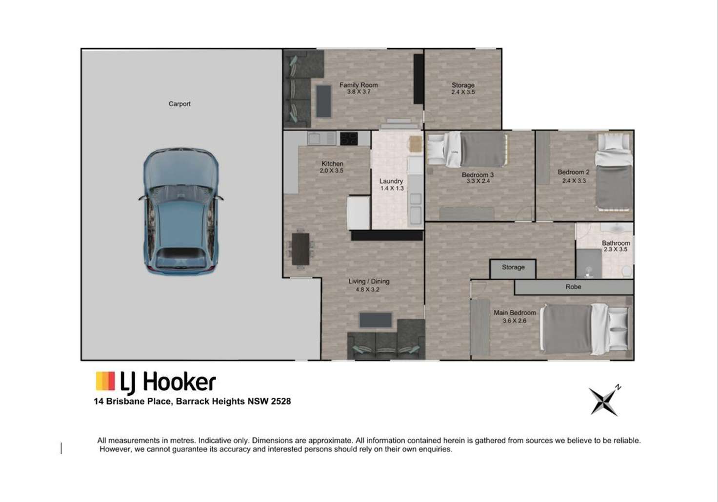 Floorplan of Homely house listing, 14 Brisbane Place, Barrack Heights NSW 2528