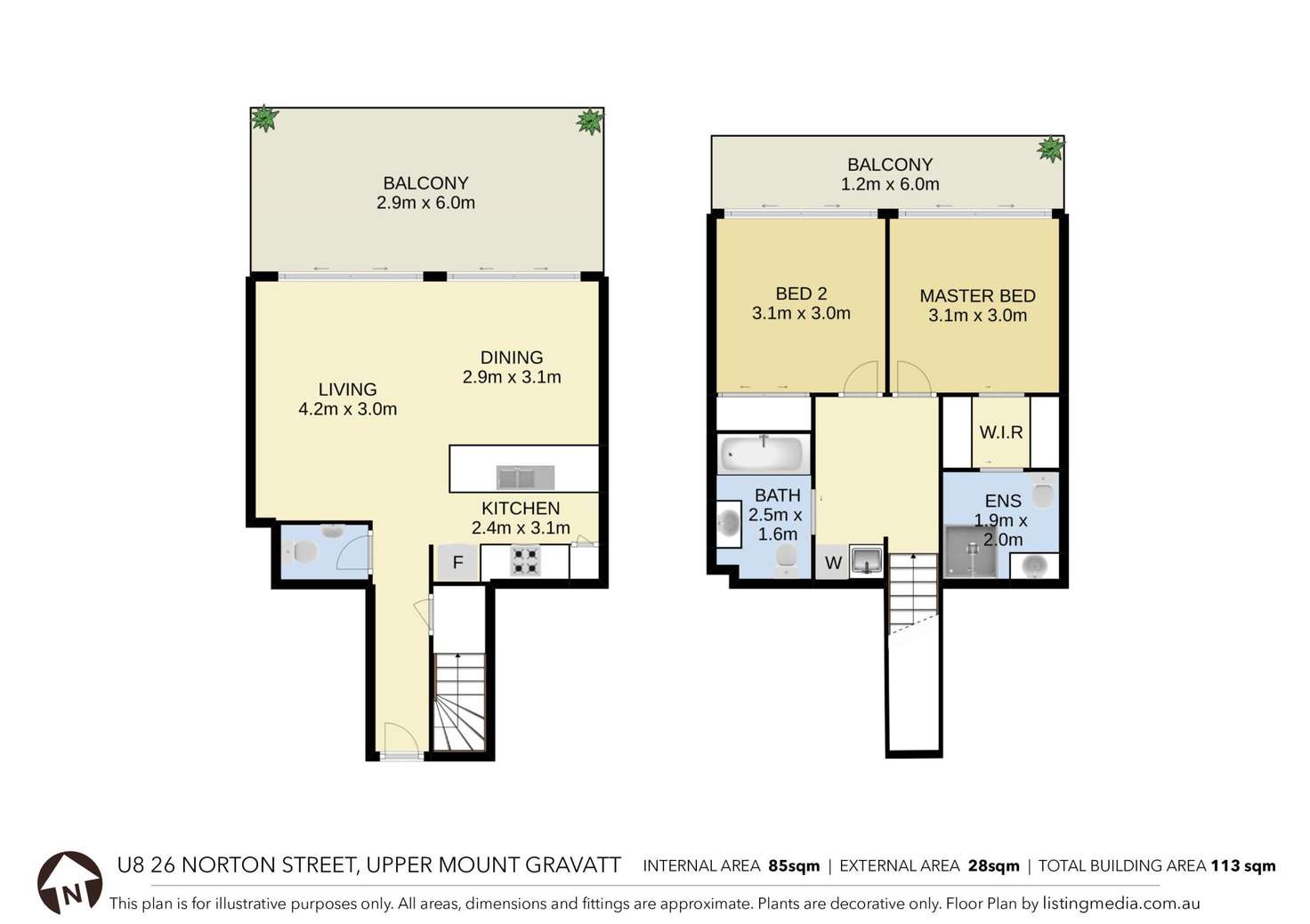 Floorplan of Homely unit listing, 8/26 Norton Street, Upper Mount Gravatt QLD 4122