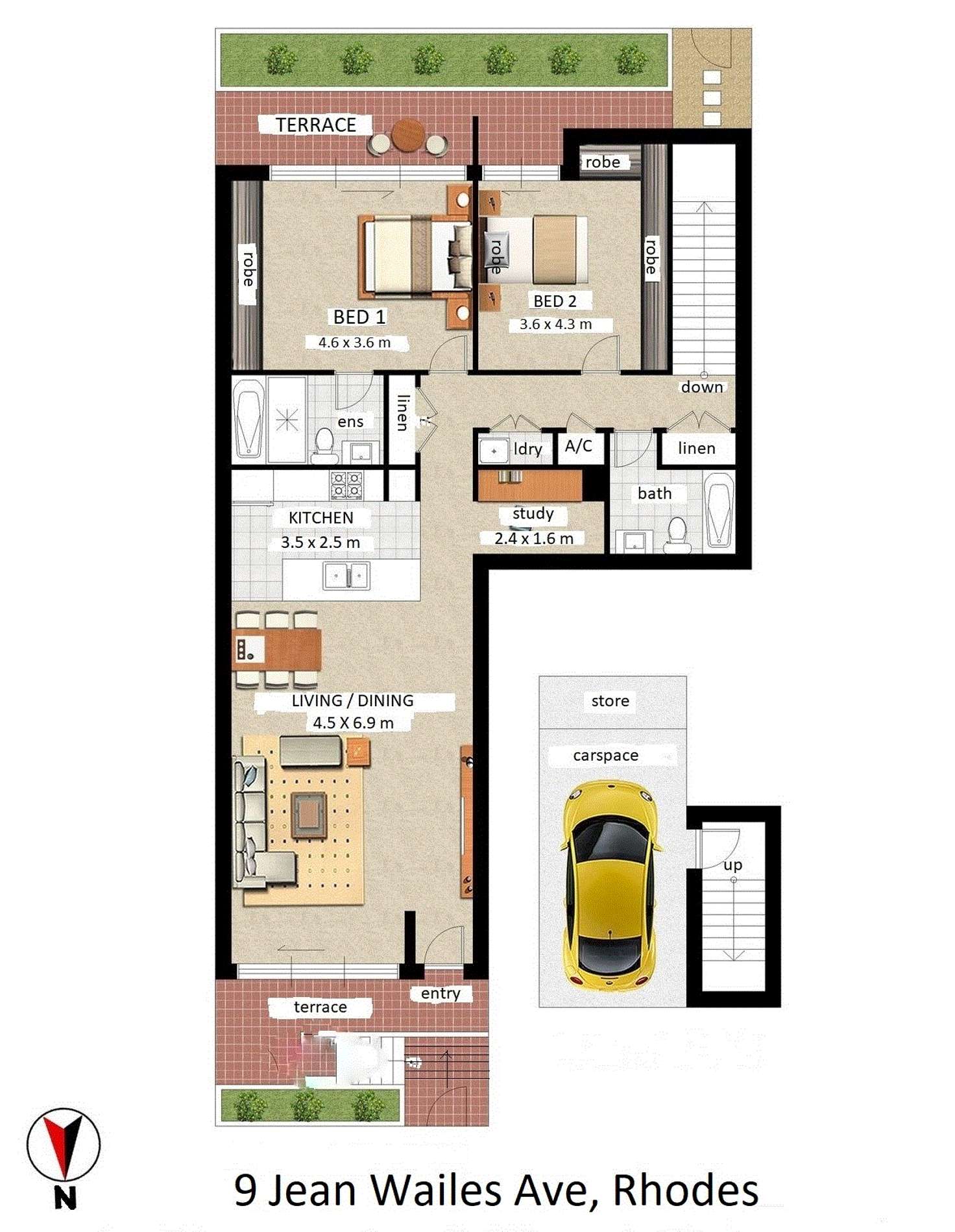 Floorplan of Homely apartment listing, 9 Jean Wailes Avenue, Rhodes NSW 2138