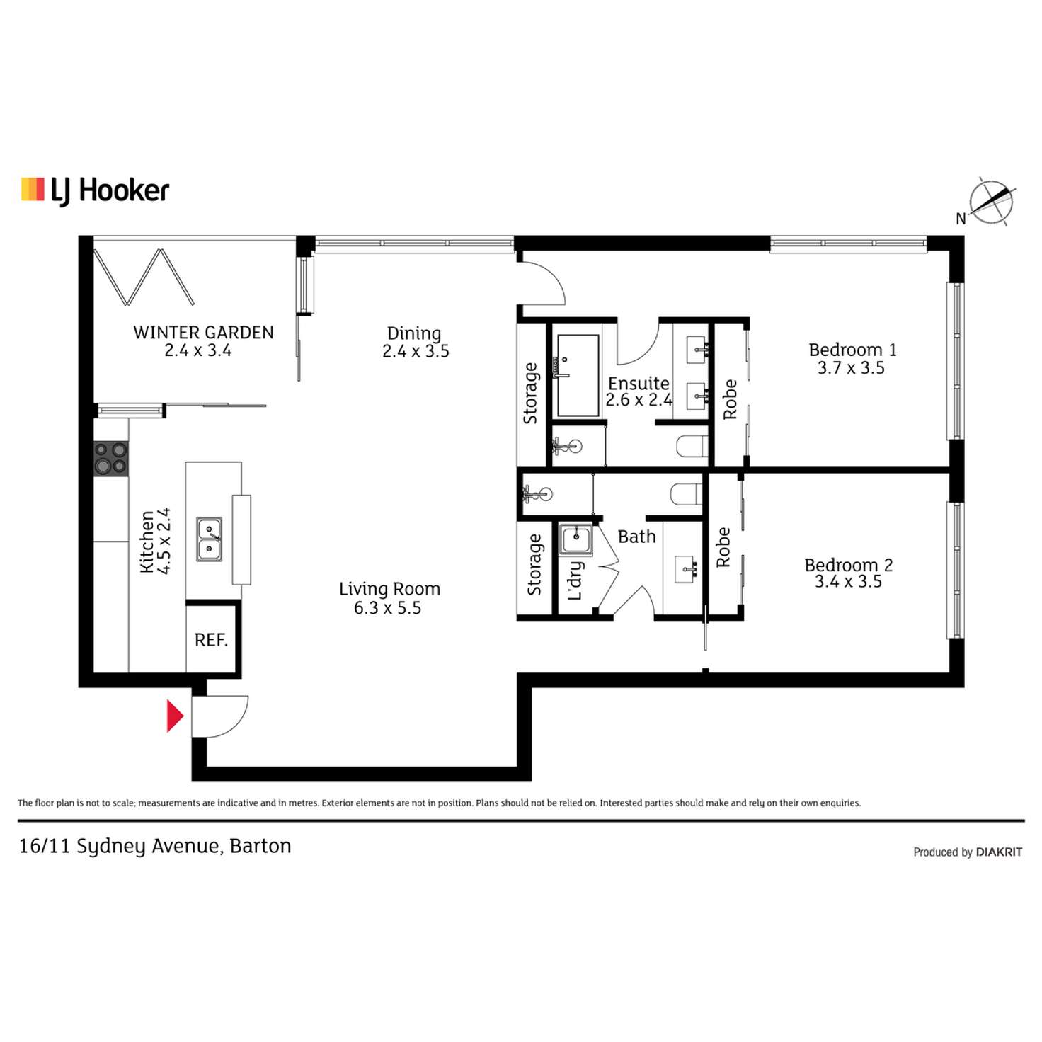 Floorplan of Homely apartment listing, 16/11 Sydney Avenue, Barton ACT 2600