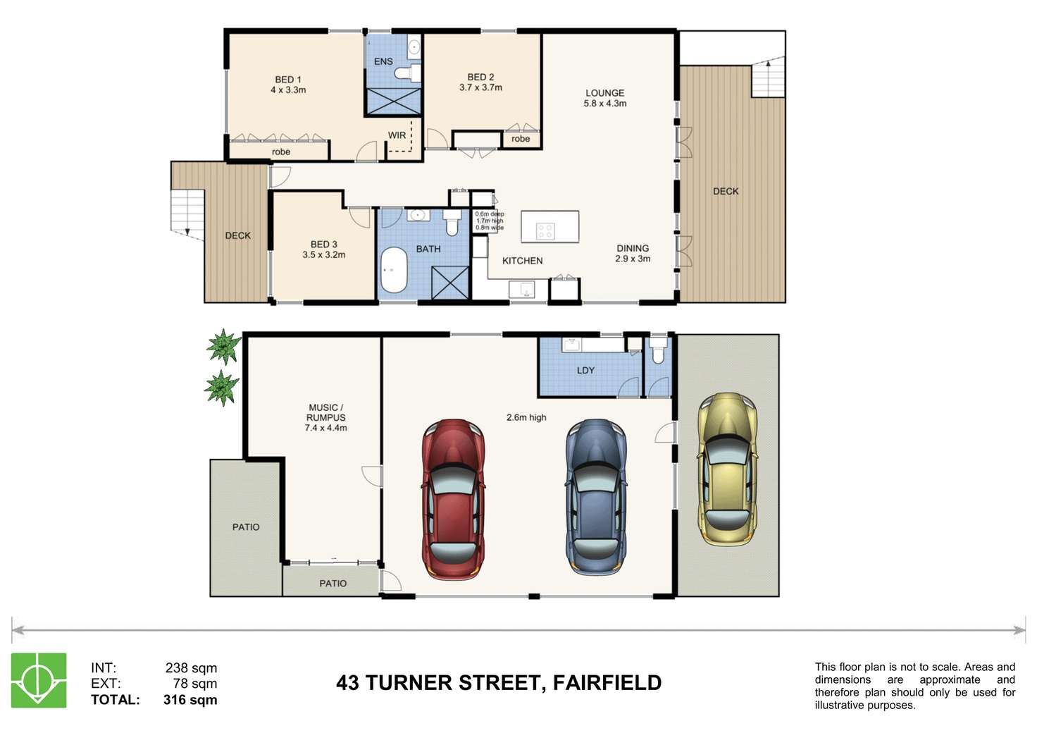 Floorplan of Homely house listing, 43 Turner Avenue, Fairfield QLD 4103