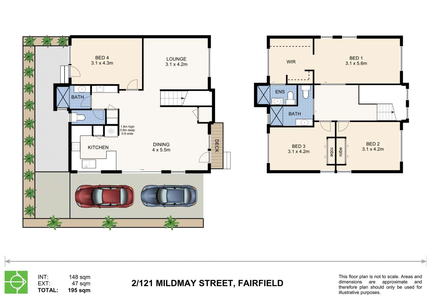 Floorplan of Homely townhouse listing, 2/121 Mildmay Street, Fairfield QLD 4103