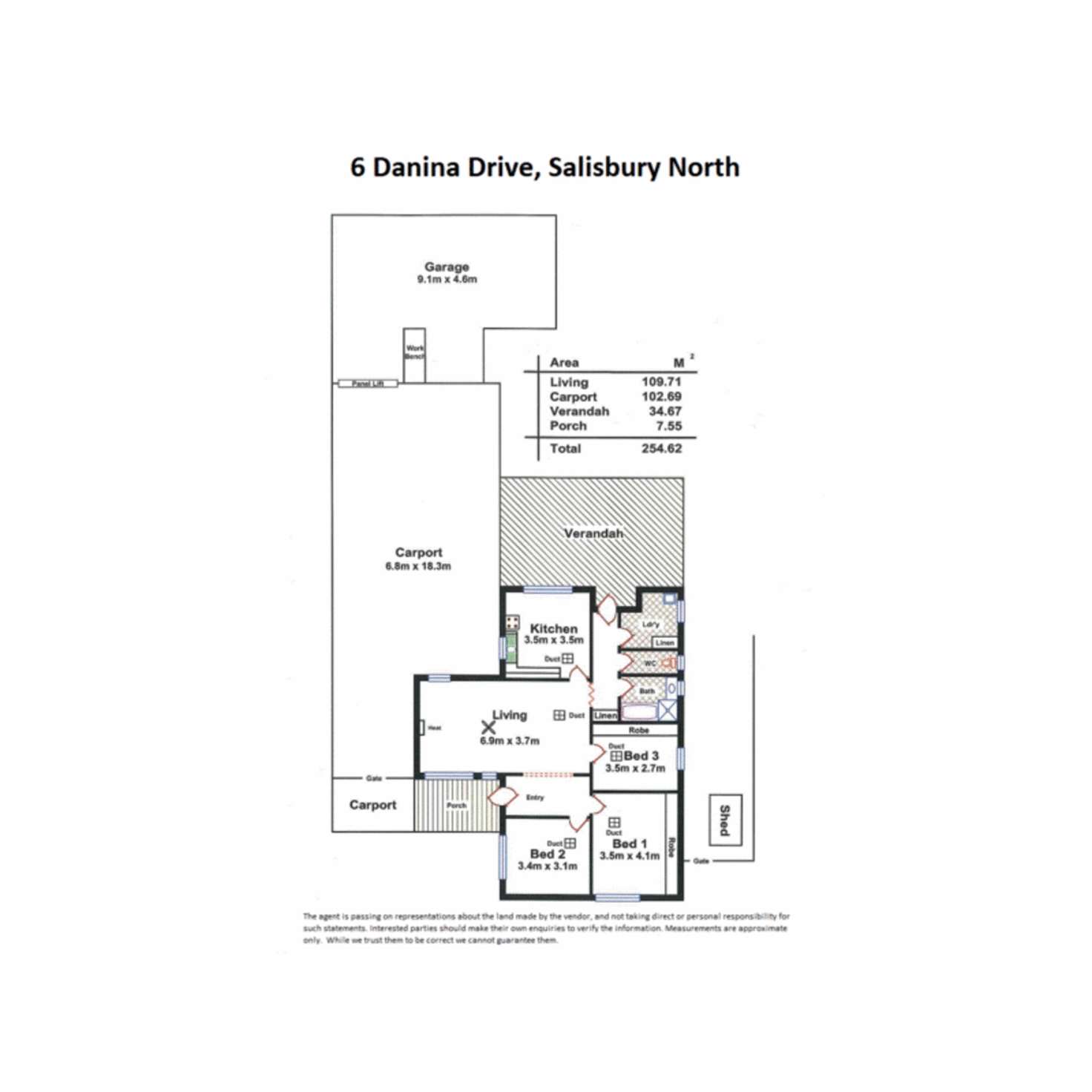 Floorplan of Homely house listing, 6 Danina Drive, Salisbury North SA 5108