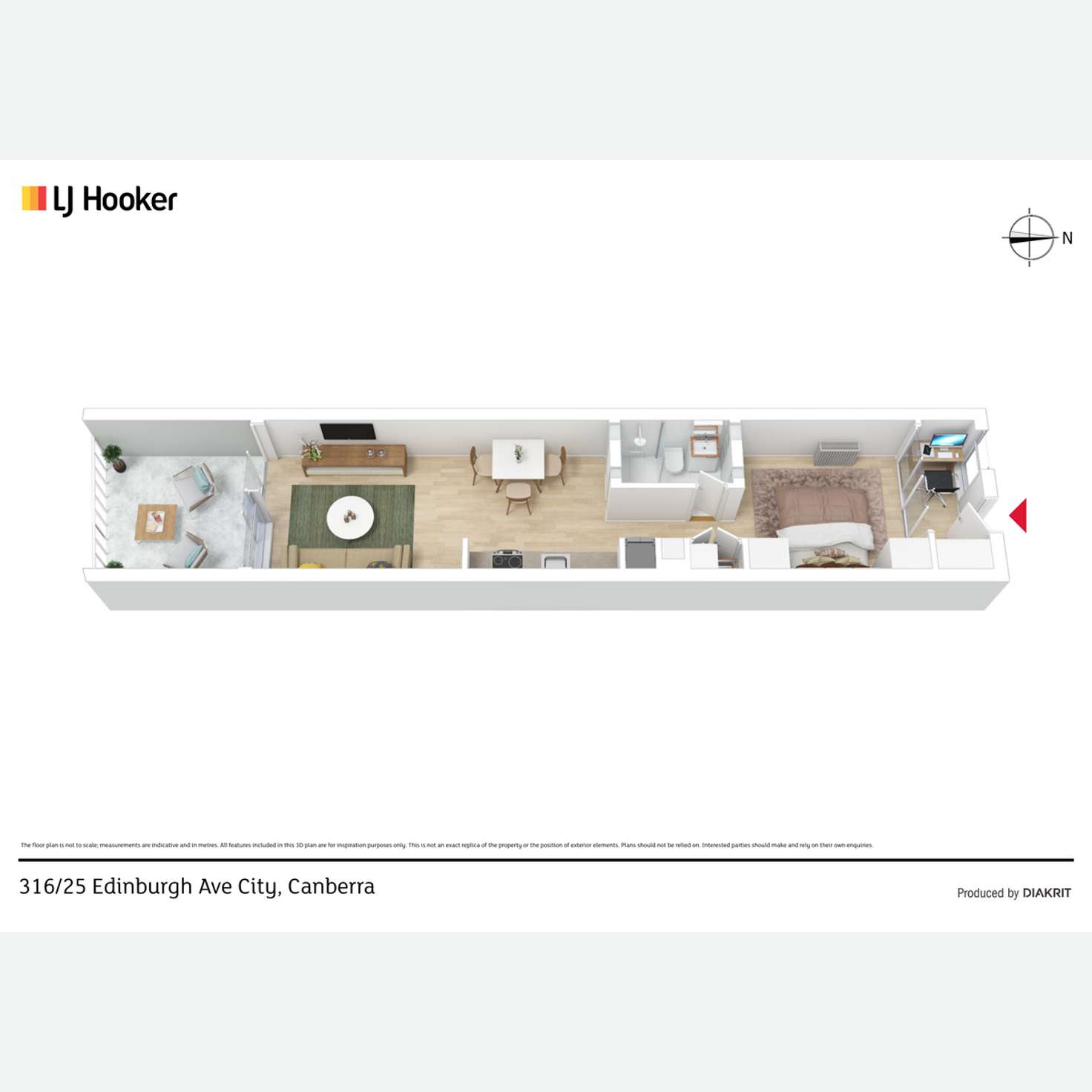 Floorplan of Homely apartment listing, 316/25 Edinburgh Avenue, City ACT 2601