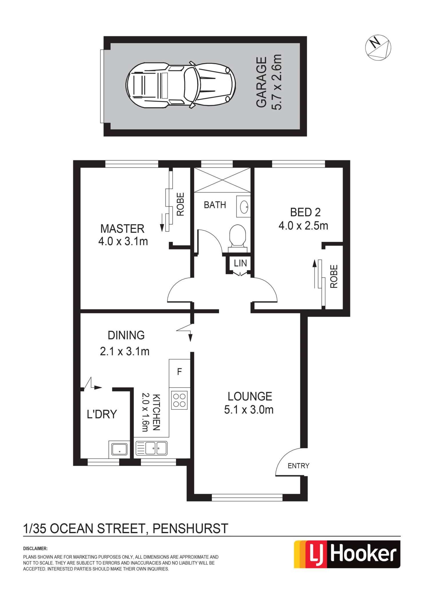 Floorplan of Homely unit listing, 1/35 Ocean Street, Penshurst NSW 2222