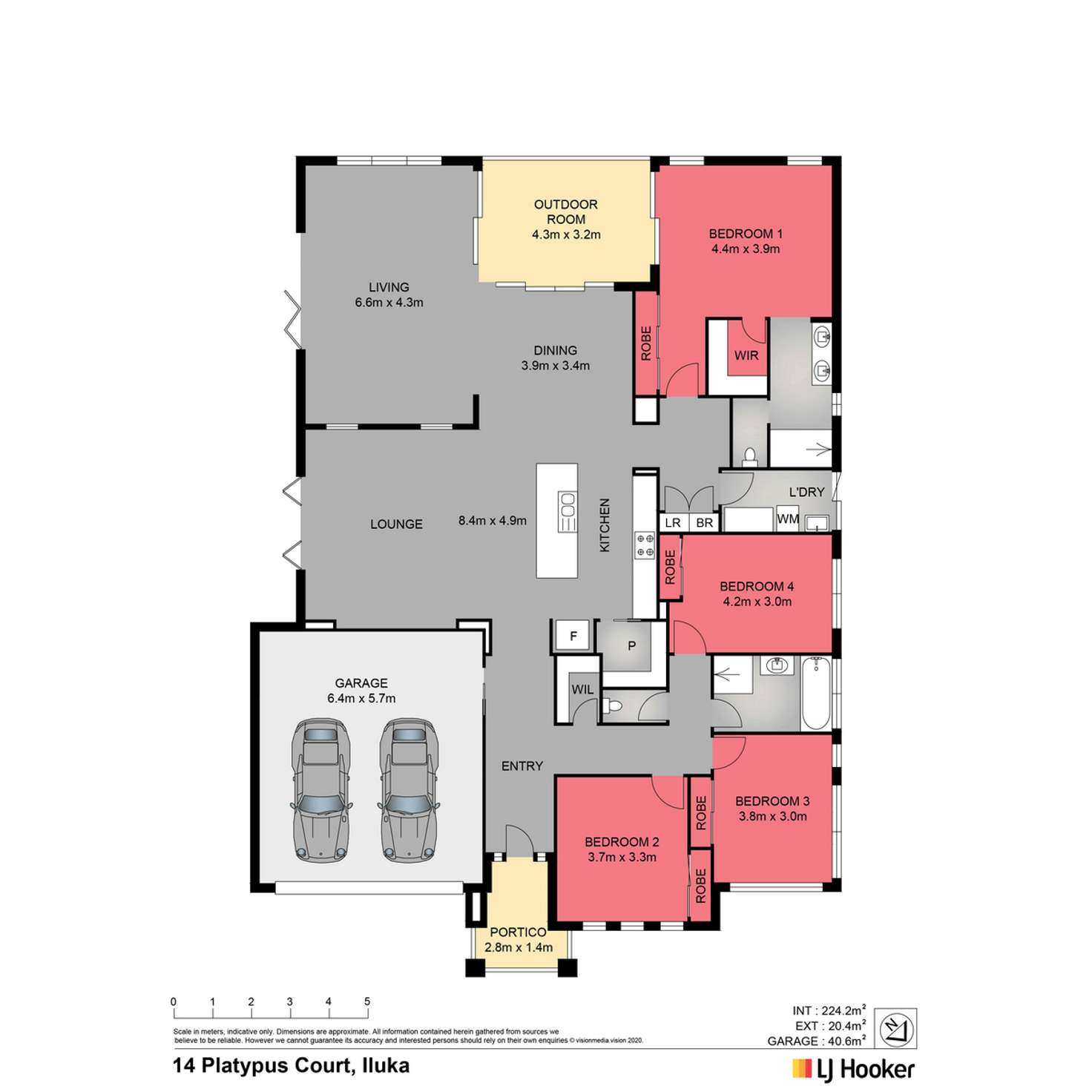 Floorplan of Homely house listing, 14 Platypus Court, Iluka NSW 2466